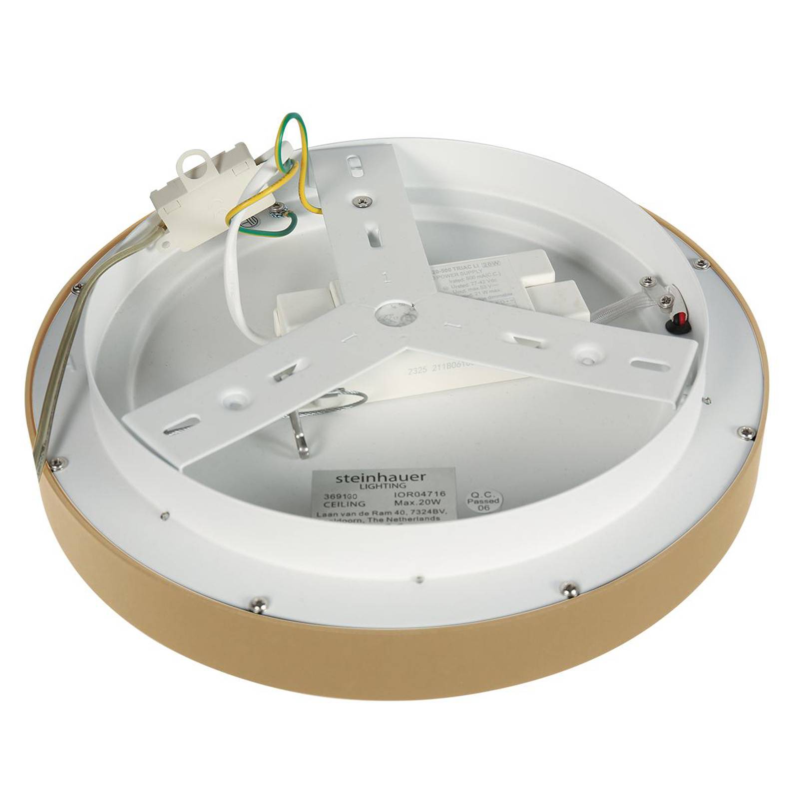 Lampa sufitowa LED Ringlede, złota, wysokość 6 cm, Ø 38 cm