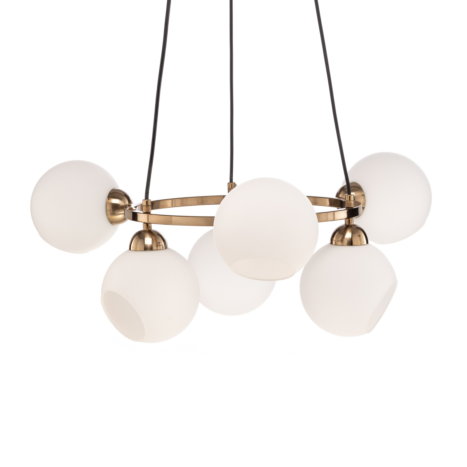 Lampadario Ramella, ottone anticato, 6 luci