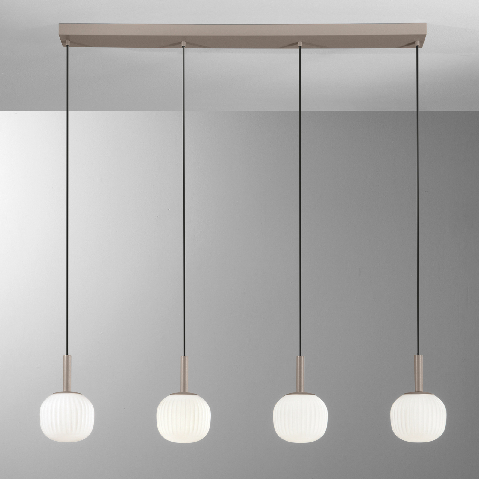 Rippvalgusti Eris, pikkus 114 cm, pruun/valge, metall/klaas, 4-lambiline