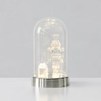 LED-Dekoleuchte Isla, chrom/klar, Nussknacker, Höhe 20 cm