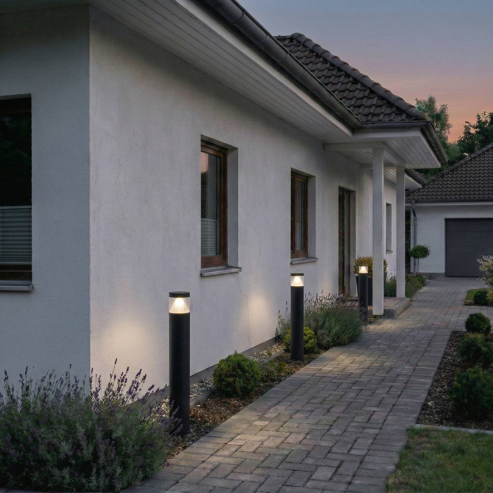 Lucande LED tuinpadverlichting Darja, antraciet, metaal, 100cm, IP54