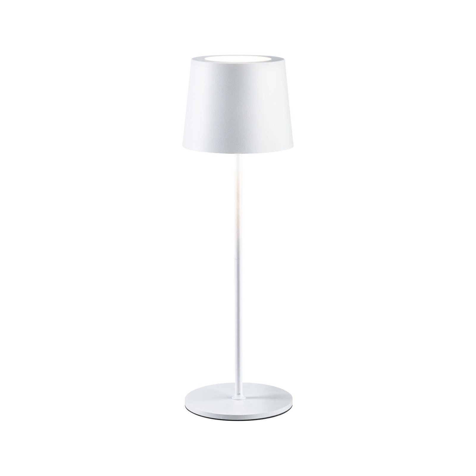 Paulmann LED-uppladdningsbar bordslampa Gilo, vit, plast, IP44