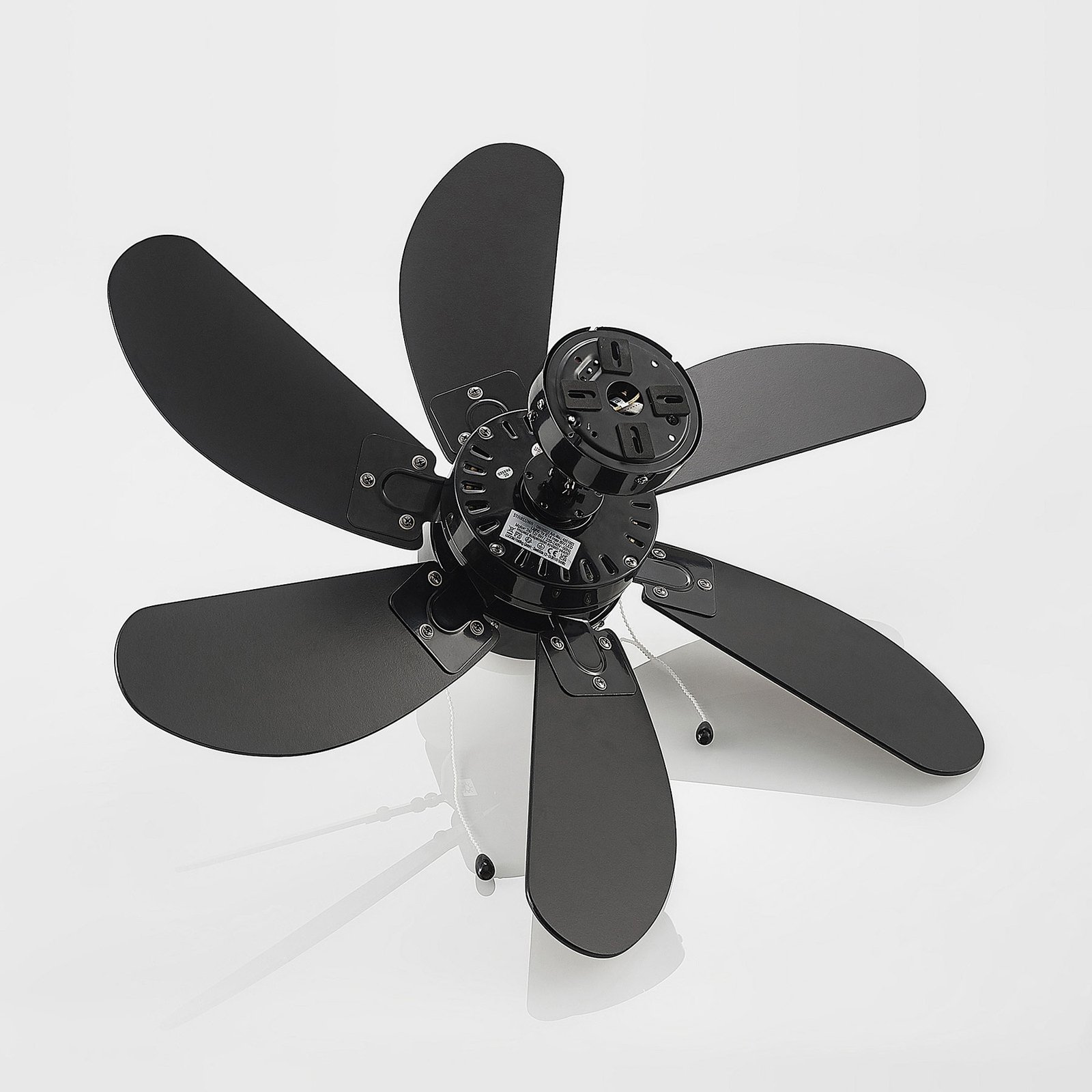 Stropní ventilátor Lindby s osvětlením Minja black quiet 78 cm