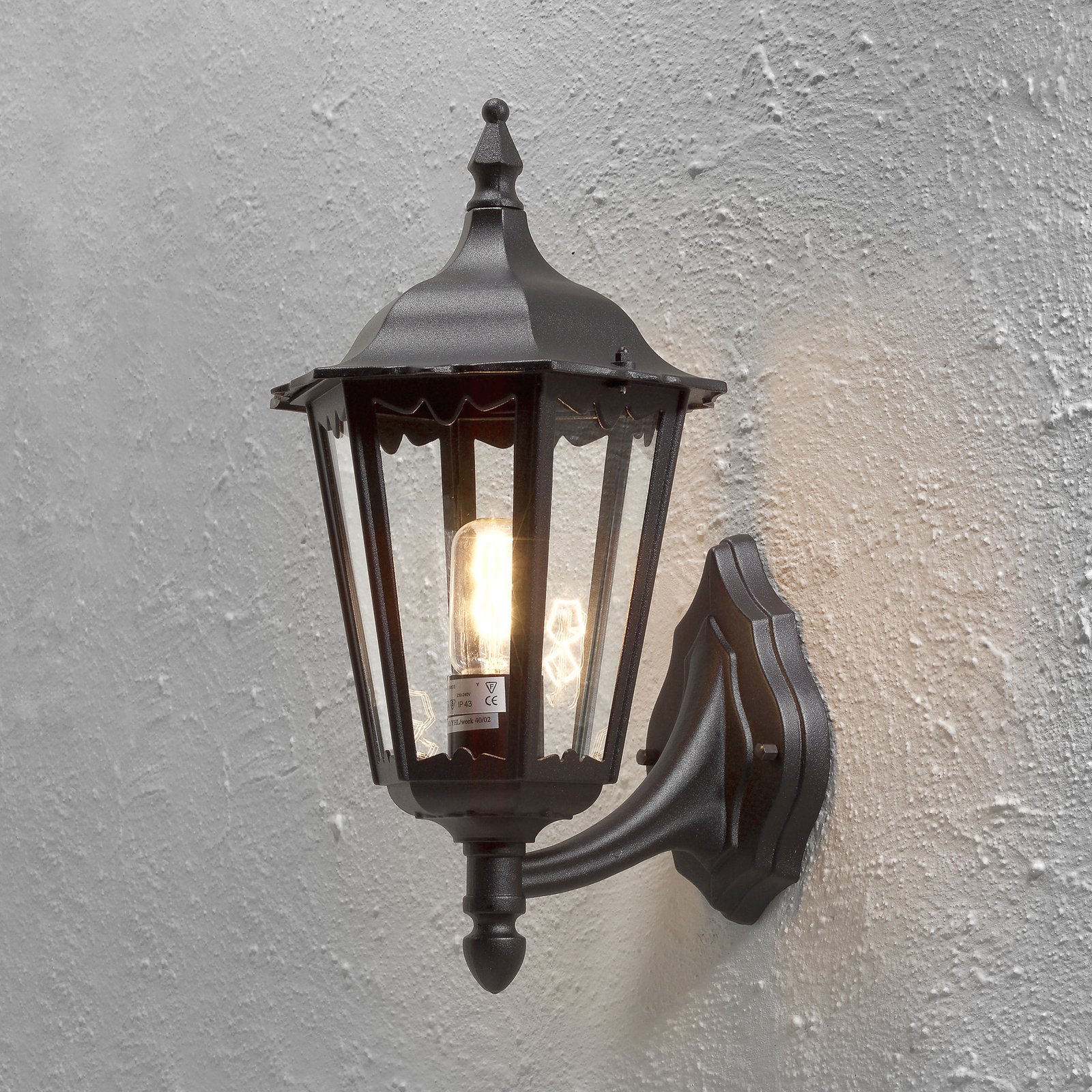 Firenze udendørs væglampe, stående, 48cm, sort