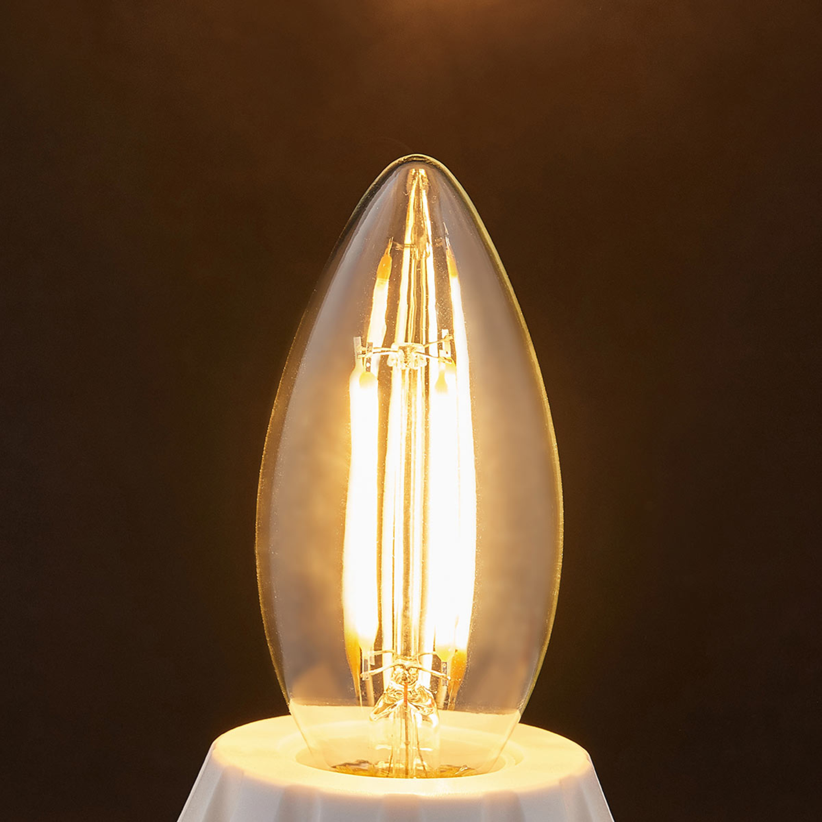Lampadina a candela LED E14 filamento 4W 470 lm