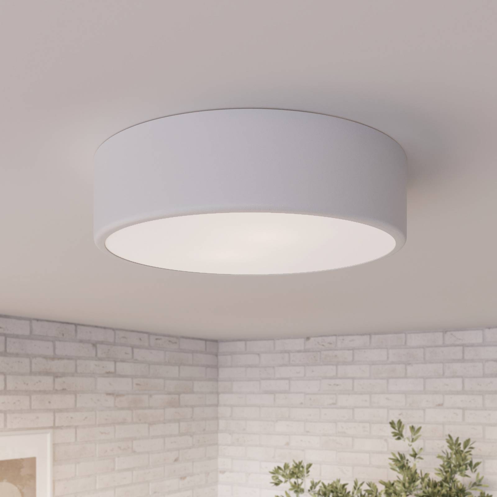 TEMAR LIGHTING Plafonnier Cleo blanc métal Ø 30 cm E27 à 2 lampes