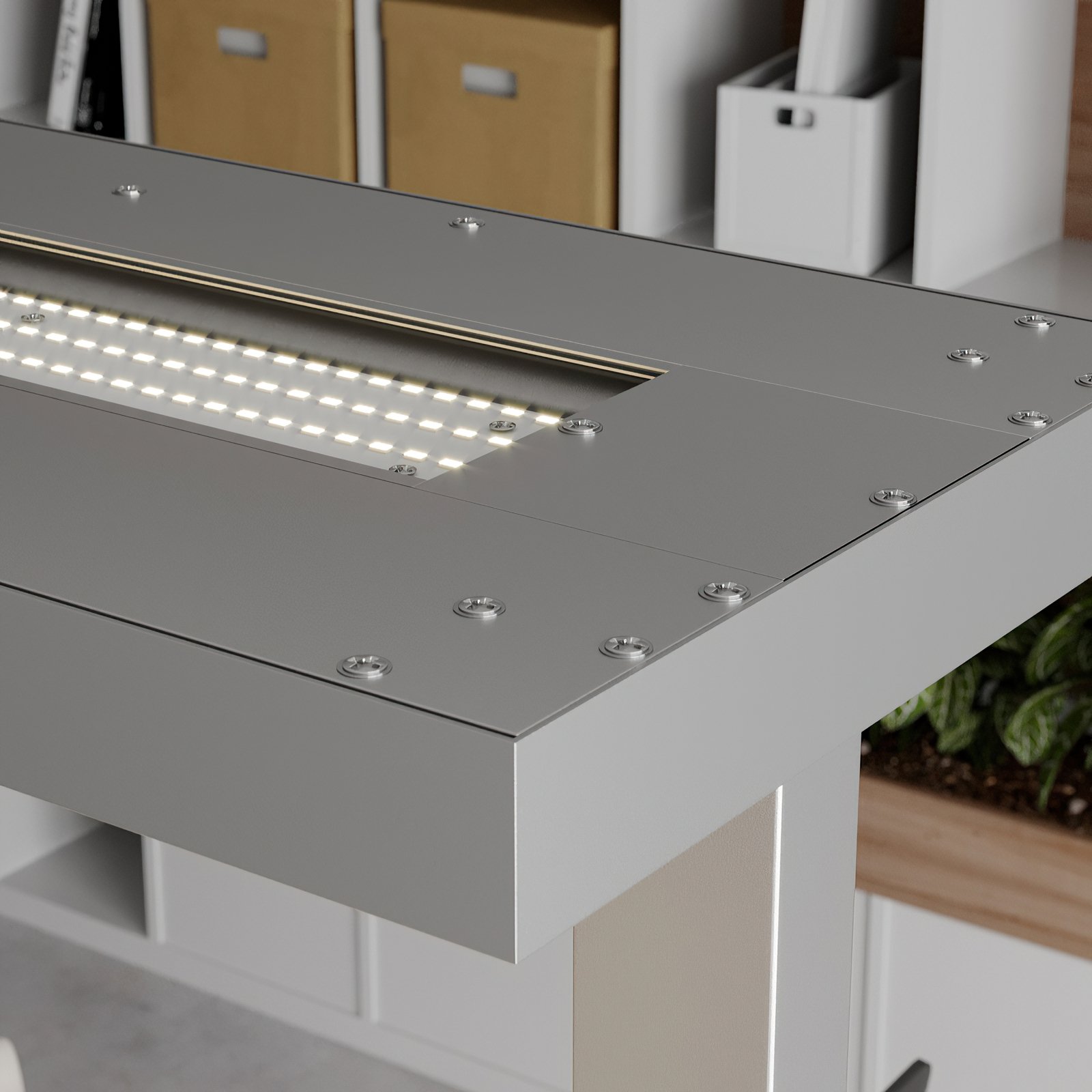 Arcchio LED-Stehlampe Logan Basic,  2er-Set, silber, 6000 lm