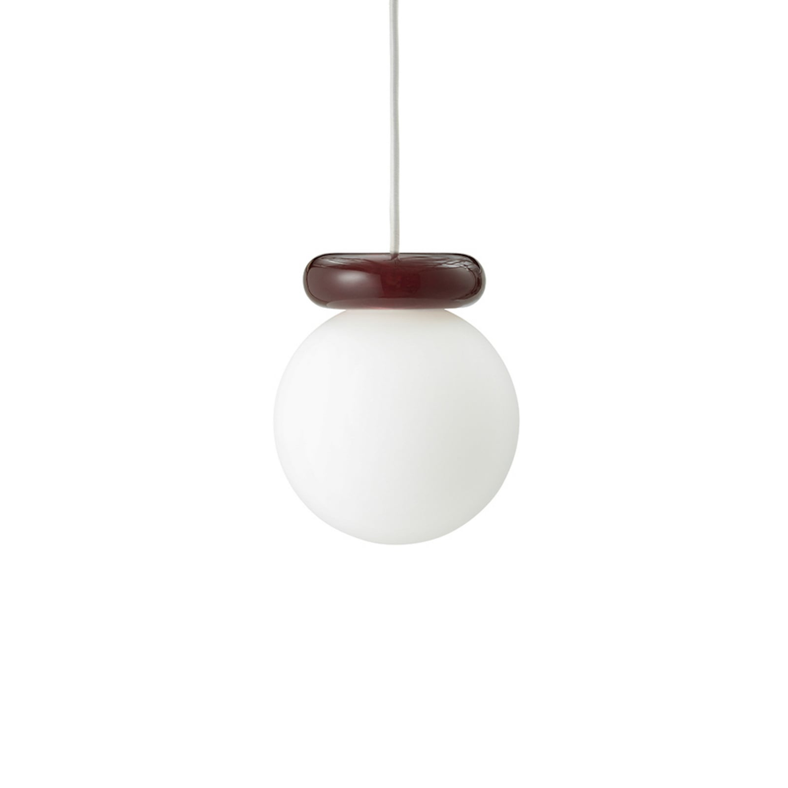 Hinx Pendellampe, dunkelrot/weiß, Glas - Normann Copenhagen
