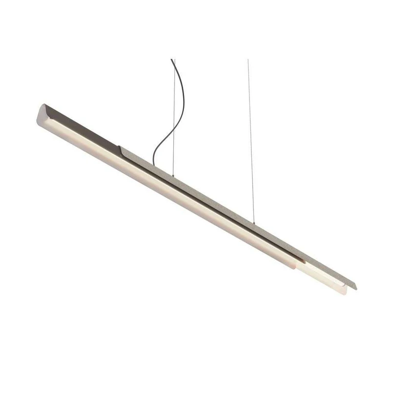 kdln Hänglampa Dala linjär, mörkgrå/betong 3 000 K 150 cm