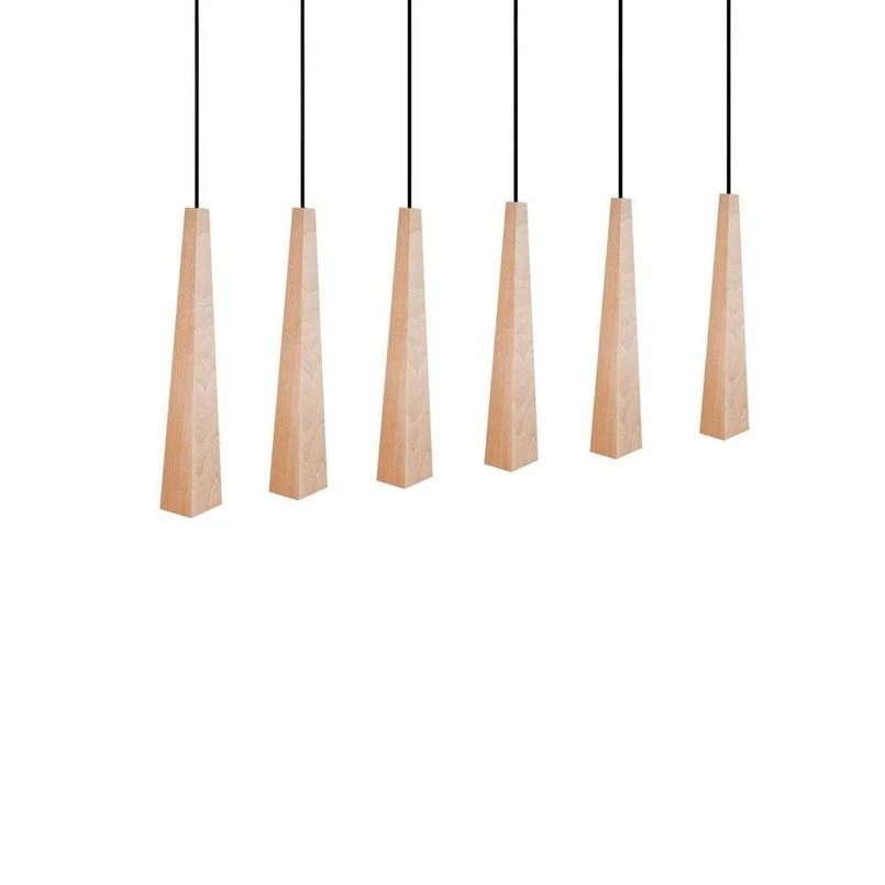 Envostar - Wooden Square Cones 6 Pendel Wood/Black