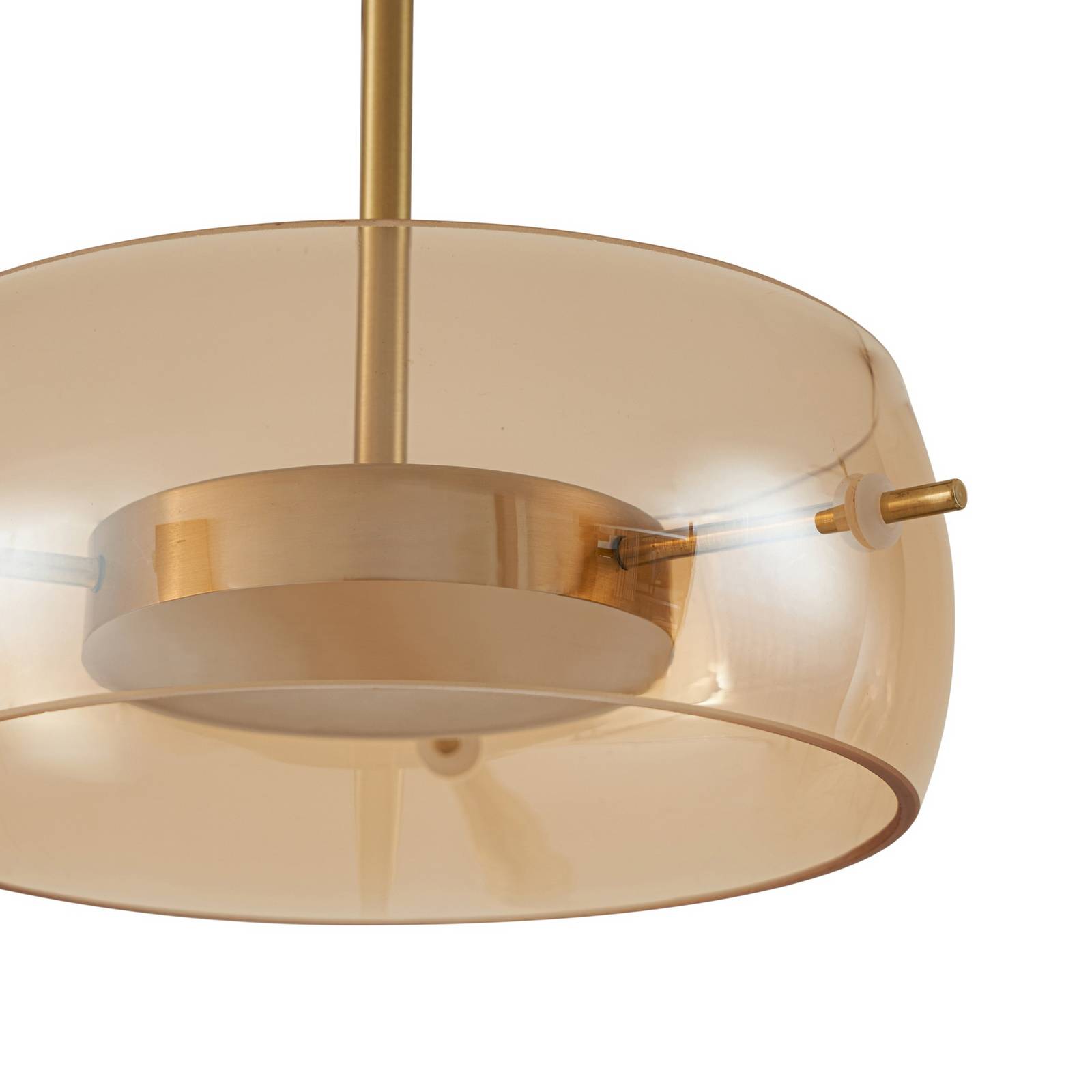 Lucande żyrandol LED Martis, bursztynowy, 3-punktowy, sączeniowy