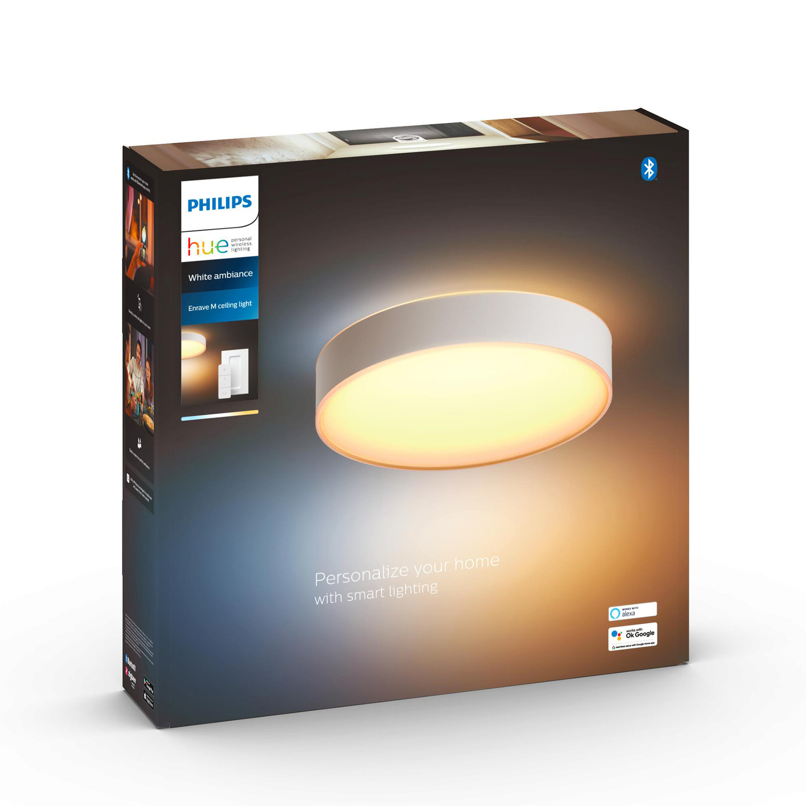 Stropné svietidlo Philips Hue Enrave LED 38,1 cm biele