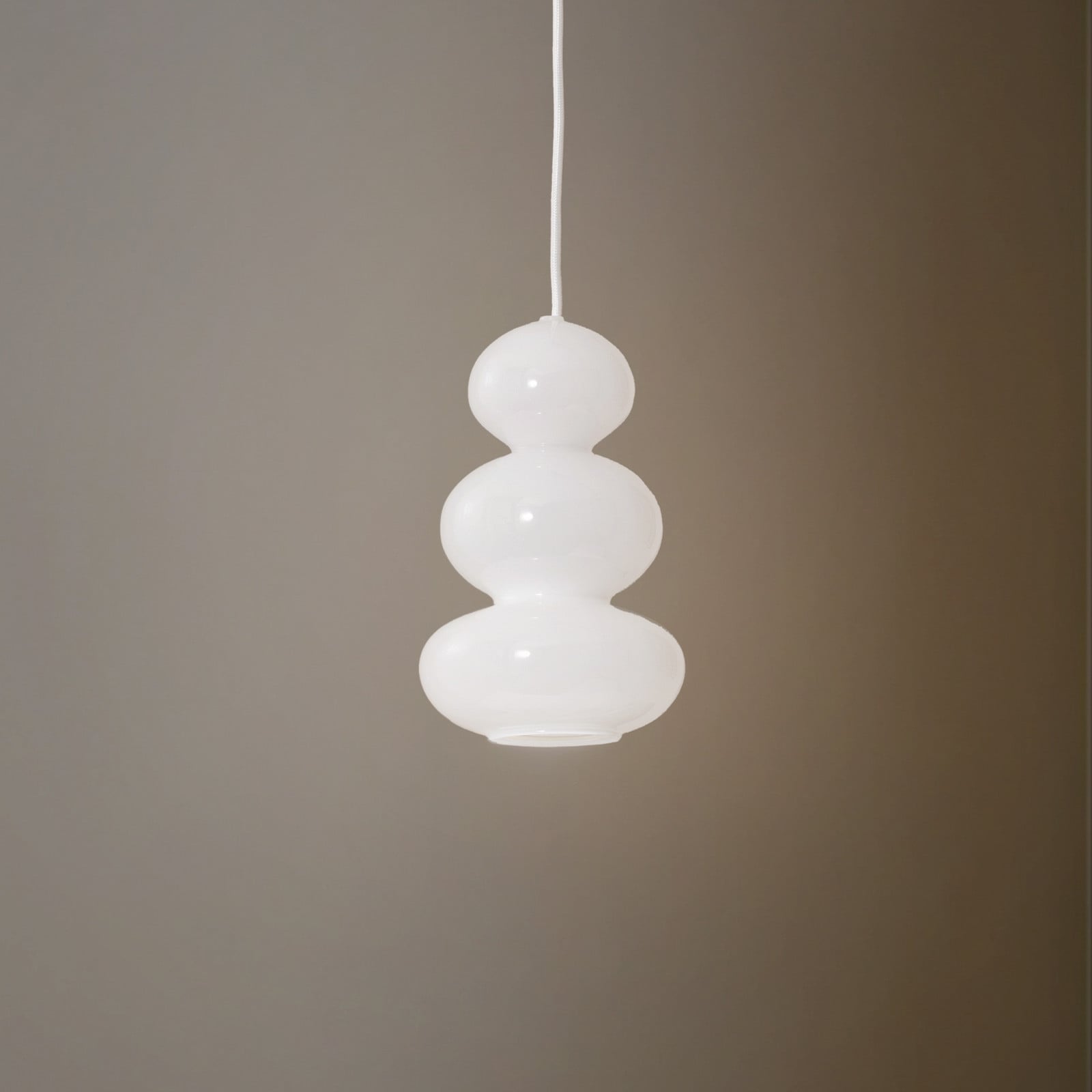 Argon Lampă suspendată Oman alb lucios sticlă Ø 14 cm - Camera de zi / sufragerie