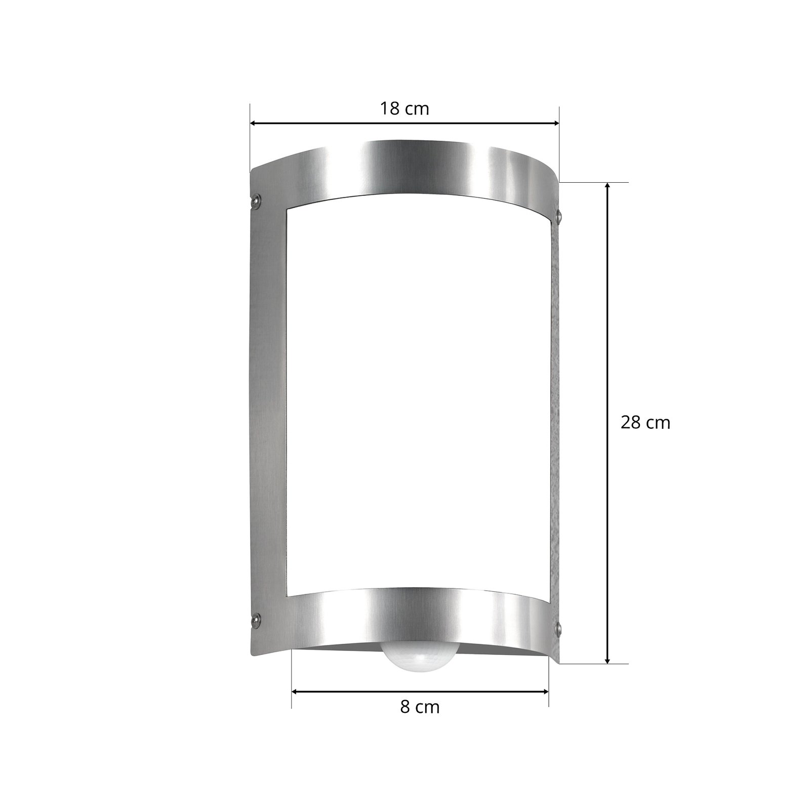 Marco3 vanjska zidna svjetiljka od nehrđajućeg čelika sa senzorom