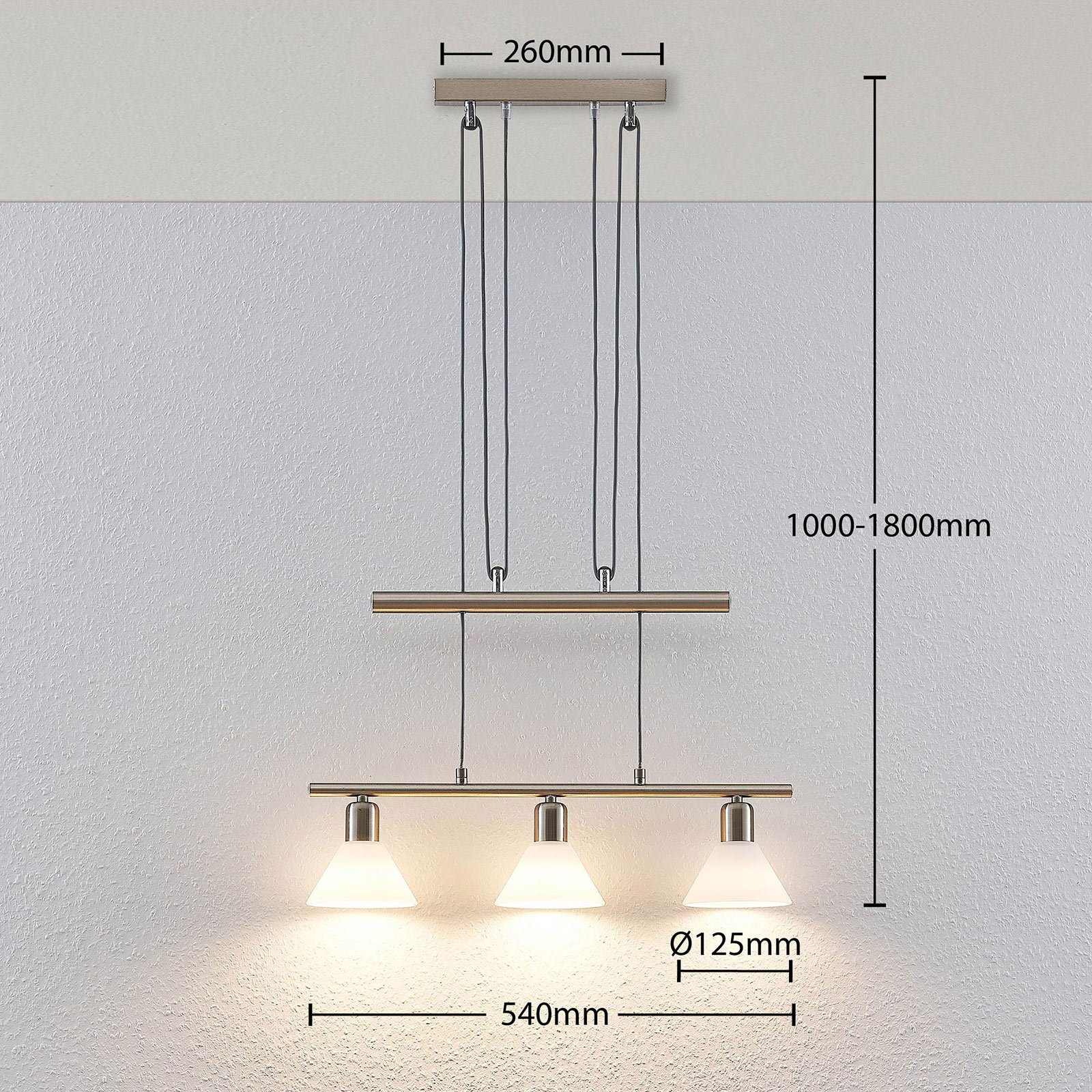 Delira 3 Taklampa Nickel - Lindby