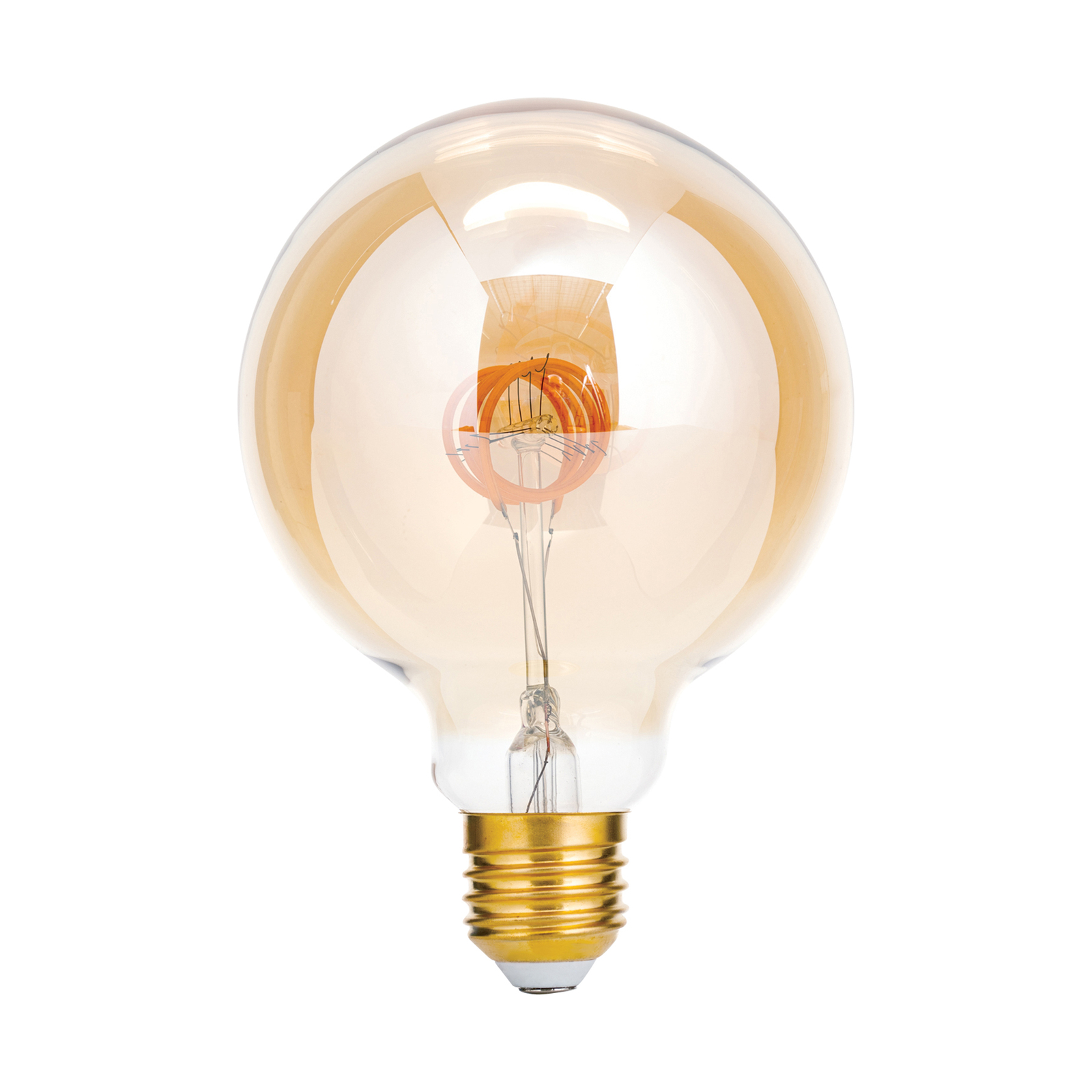 LED lamp E27 G95 4W amber 2.200K dimbaar