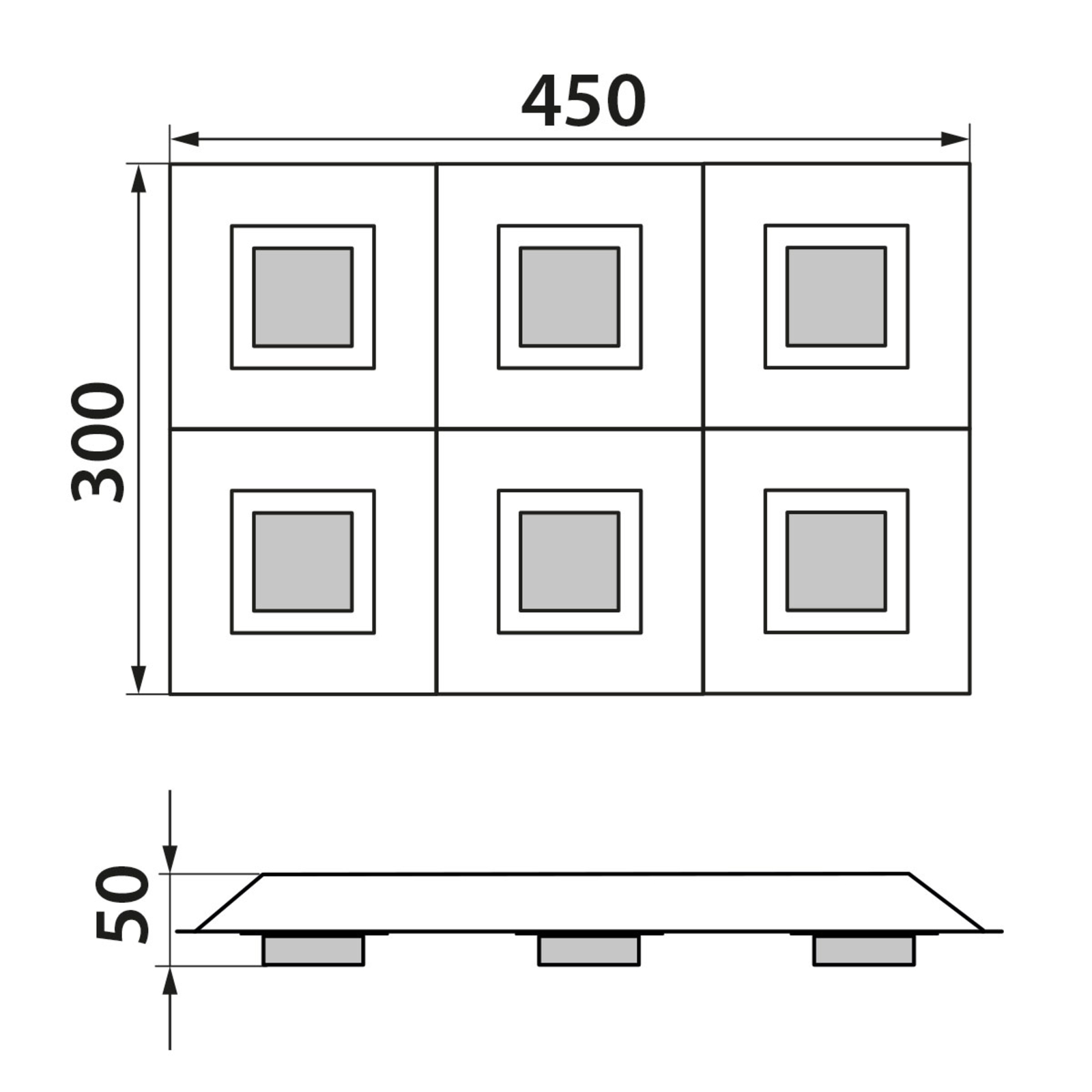 GROSSMANN Basic LED-Deckenleuchte 6flg.