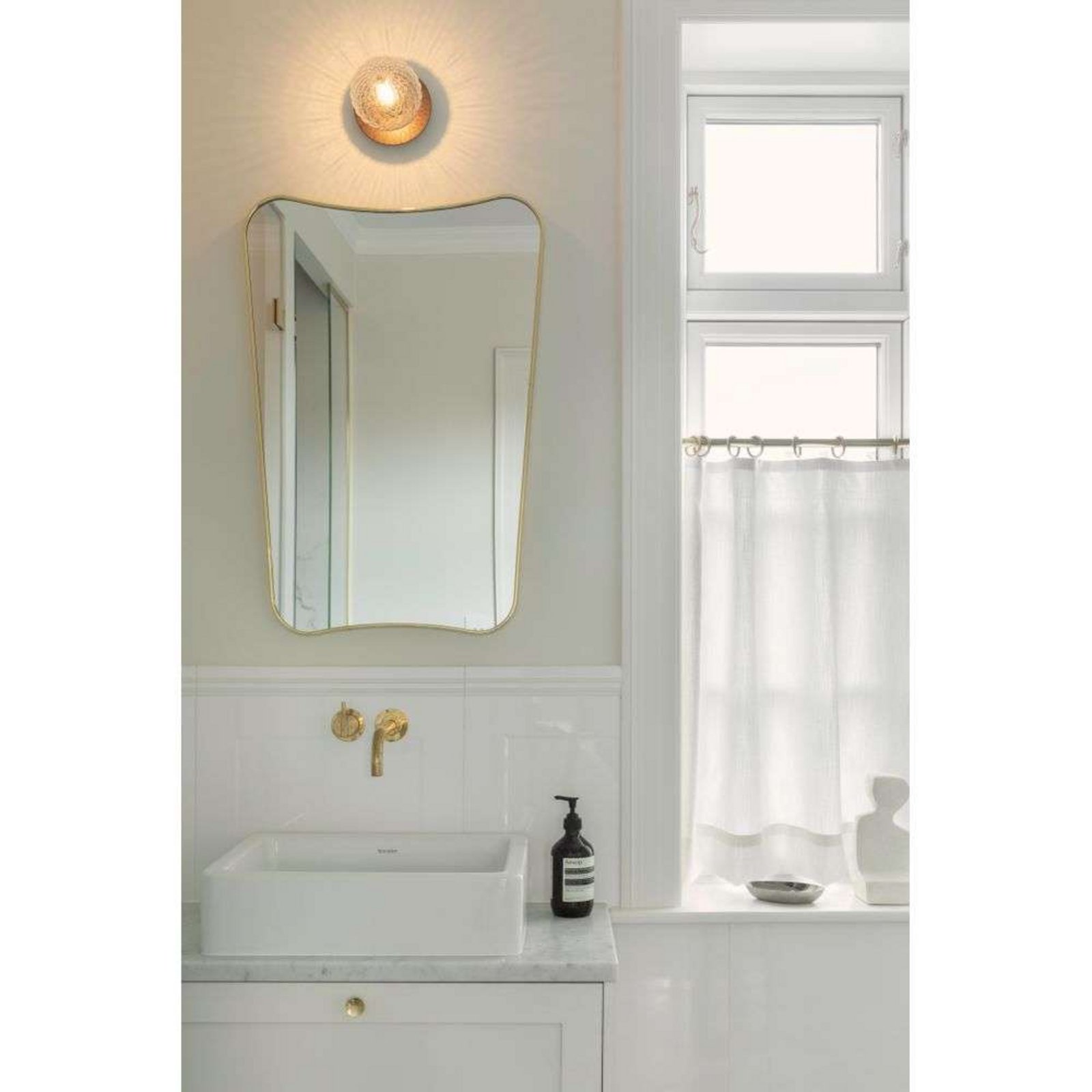 Candeeiro de parede Nuura Liila 1, Ø 14 cm, IP44, bronze/transparente