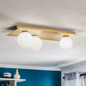 Plafondlamp Firn, hoekig, 3-lamps, goud