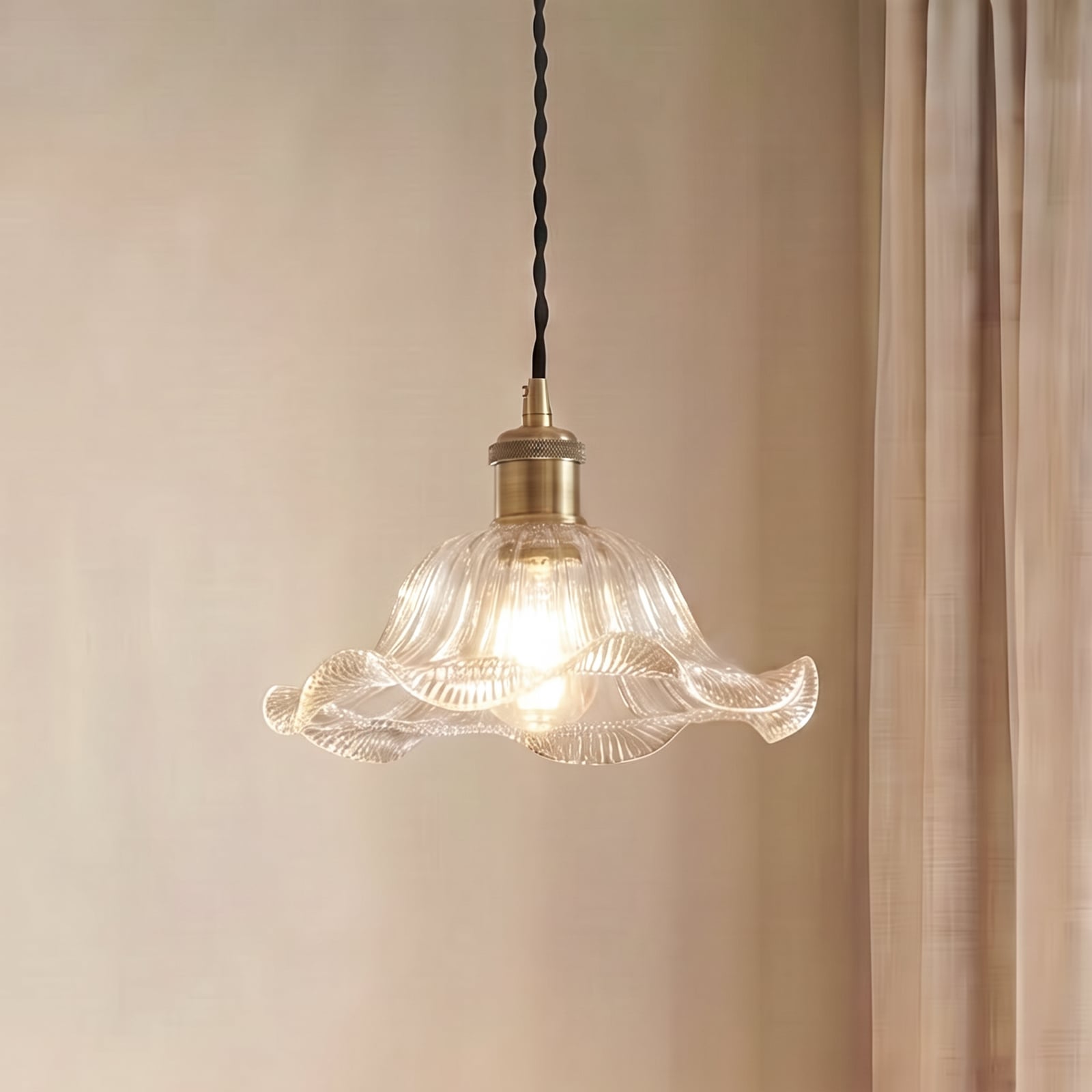 Suspension Ludowika, Ø 25 cm, E27, transparente, verre - Lindby Suspension Ludowika, Ø 25 cm, E27, transparente, verre - Lindby