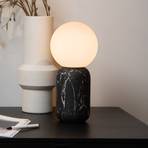 Marbol galda lampa marmora izskata, melna/opāla krāsā