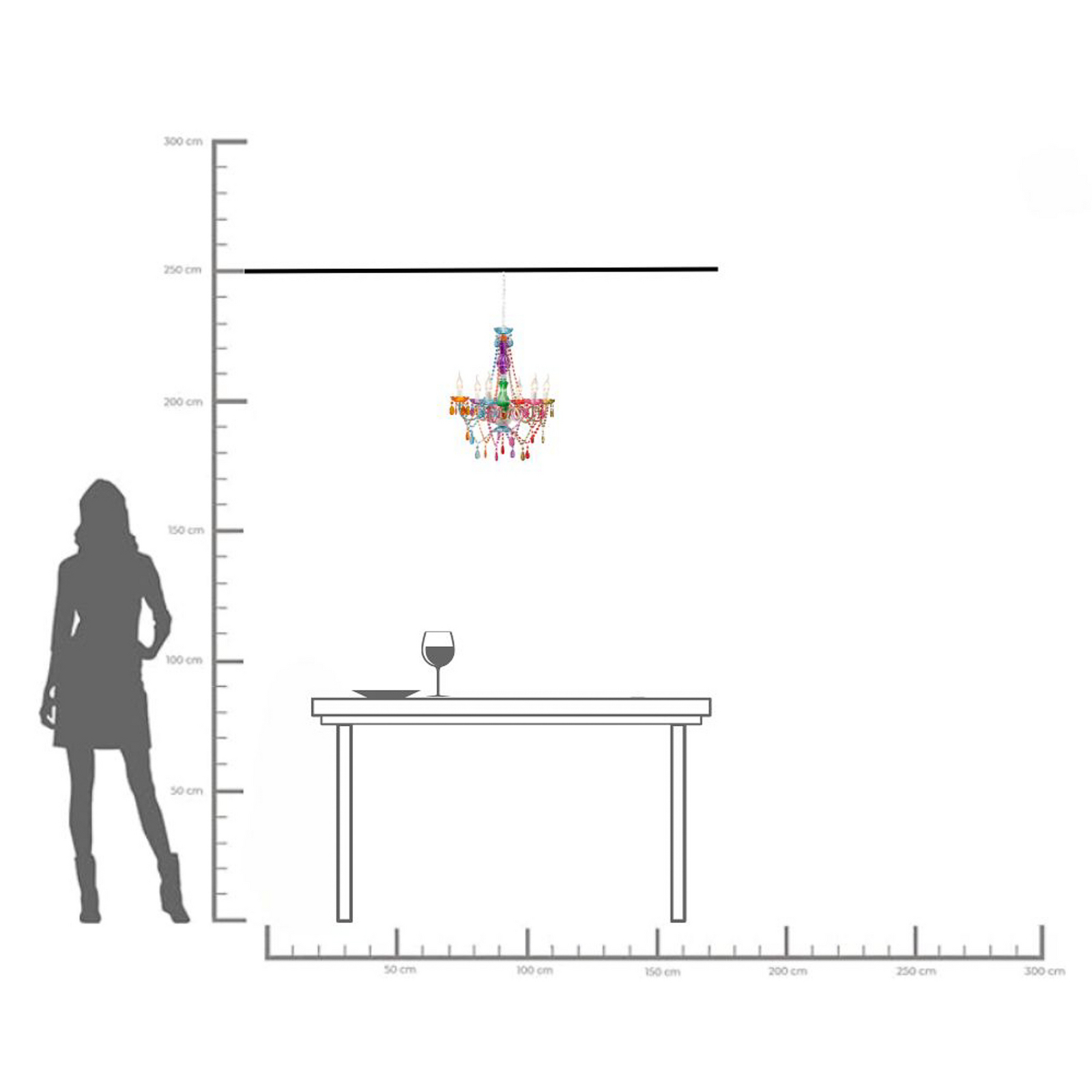 KARE Starlight Rainbow kuuekordne lühtri