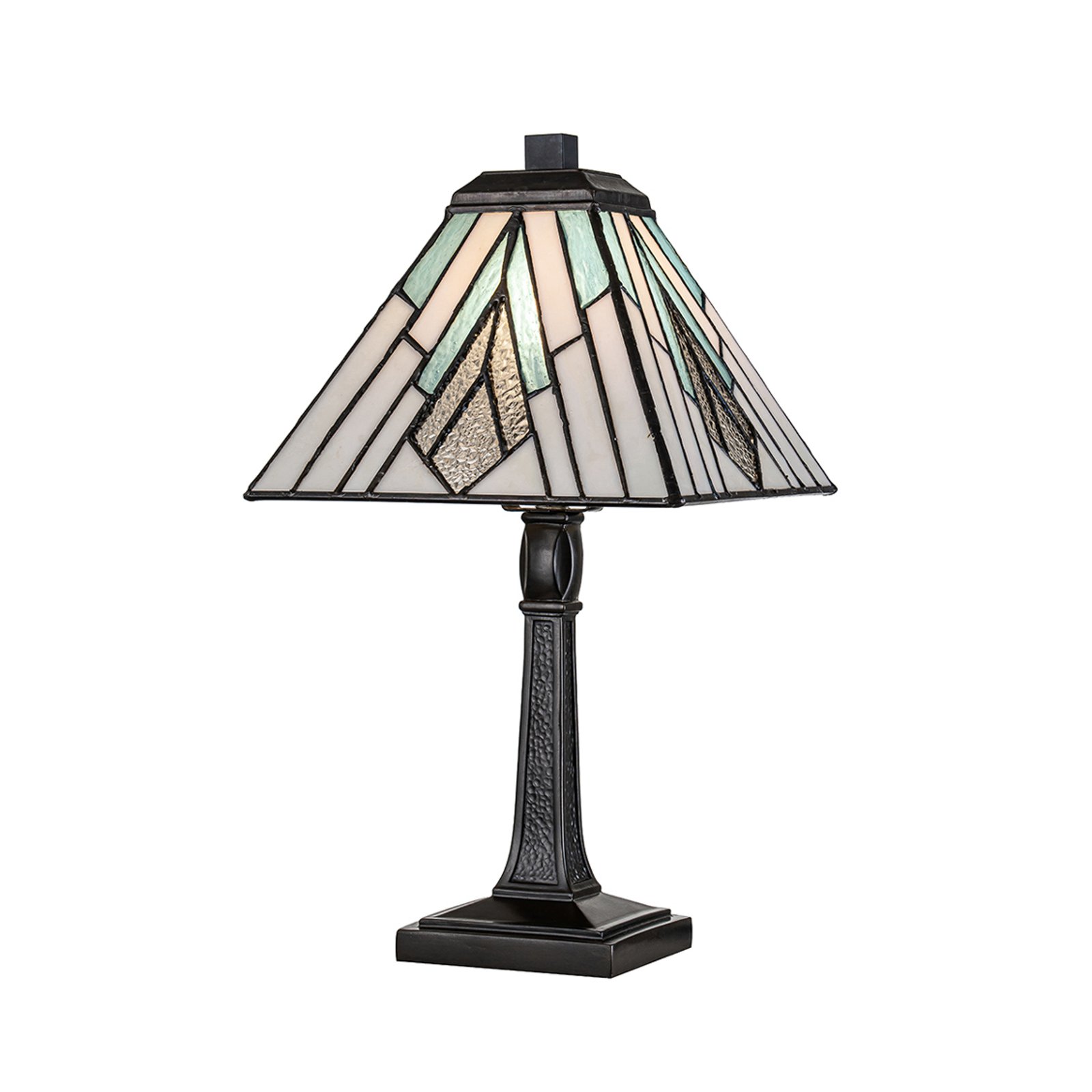 Alderley bordlampe, 20 cm x 20 cm, Tiffany-stil, bronze