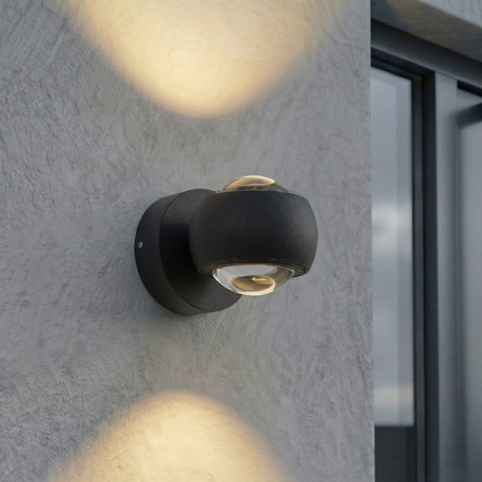 Lindby Focra LED-väggspotlight, svart från Lindby