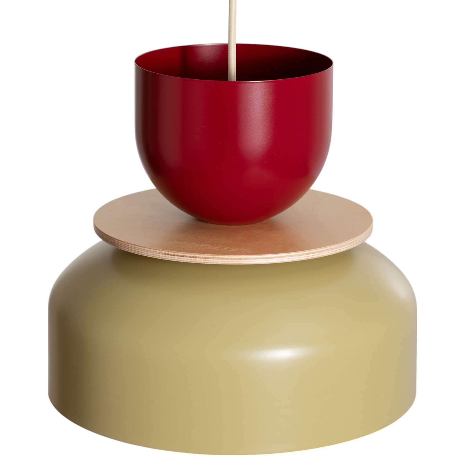Κρεμαστό φωτιστικό Uto, μπεζ-καφέ/σκούρο κόκκινο, Ø 30 cm, μέταλλο