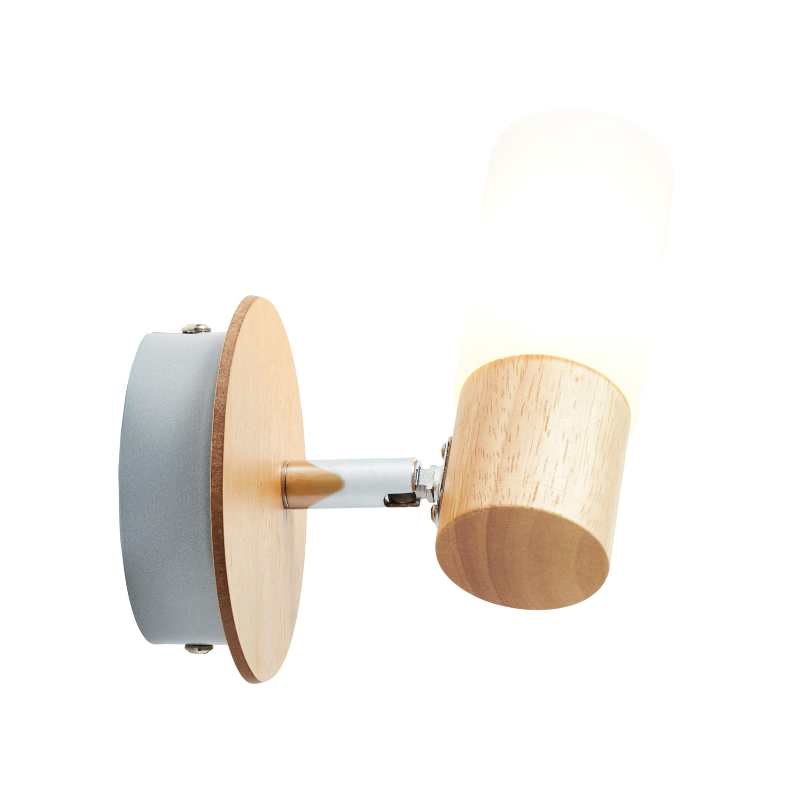 Nástenný reflektor Babsan, Ø 10 cm, svetlé drevo, bambus