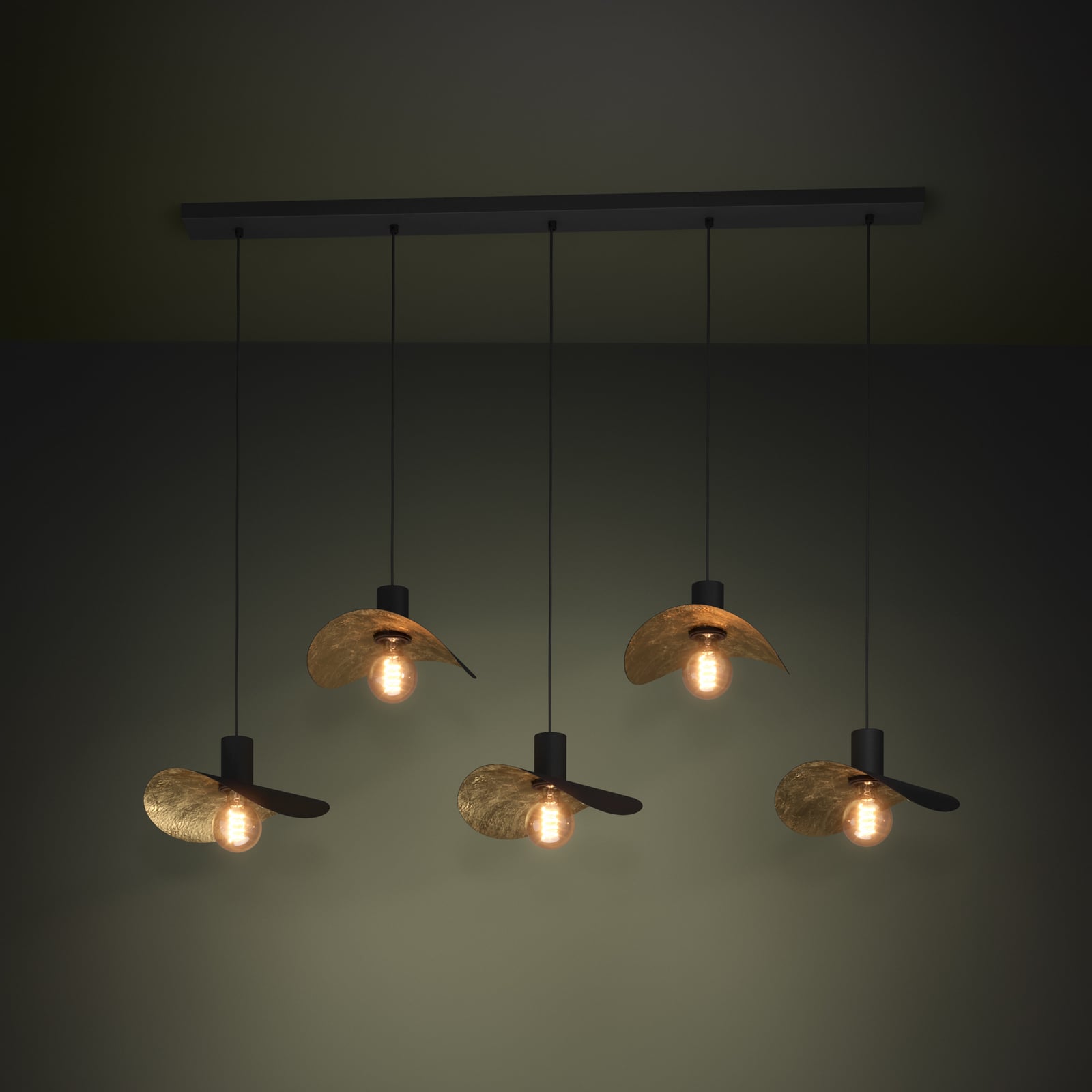 Saceda závěsné světlo 5ramenné černé/zlaté - EGLO Stars of Light