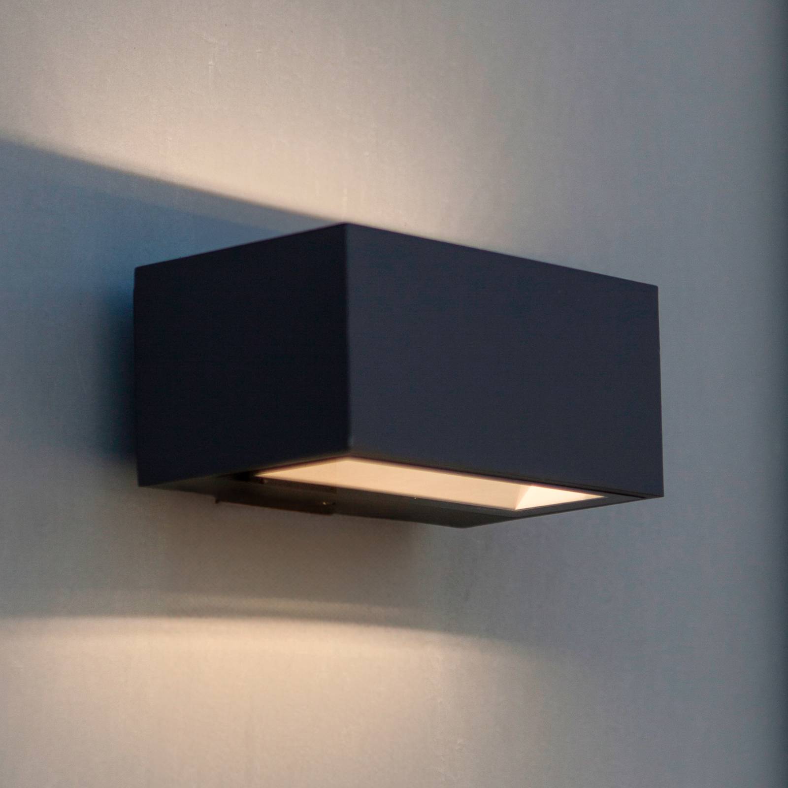 Lutec Gemini Led Outdoor Wall Lamp, Dark Grey, 14 Cm, Ip54, Up/Down