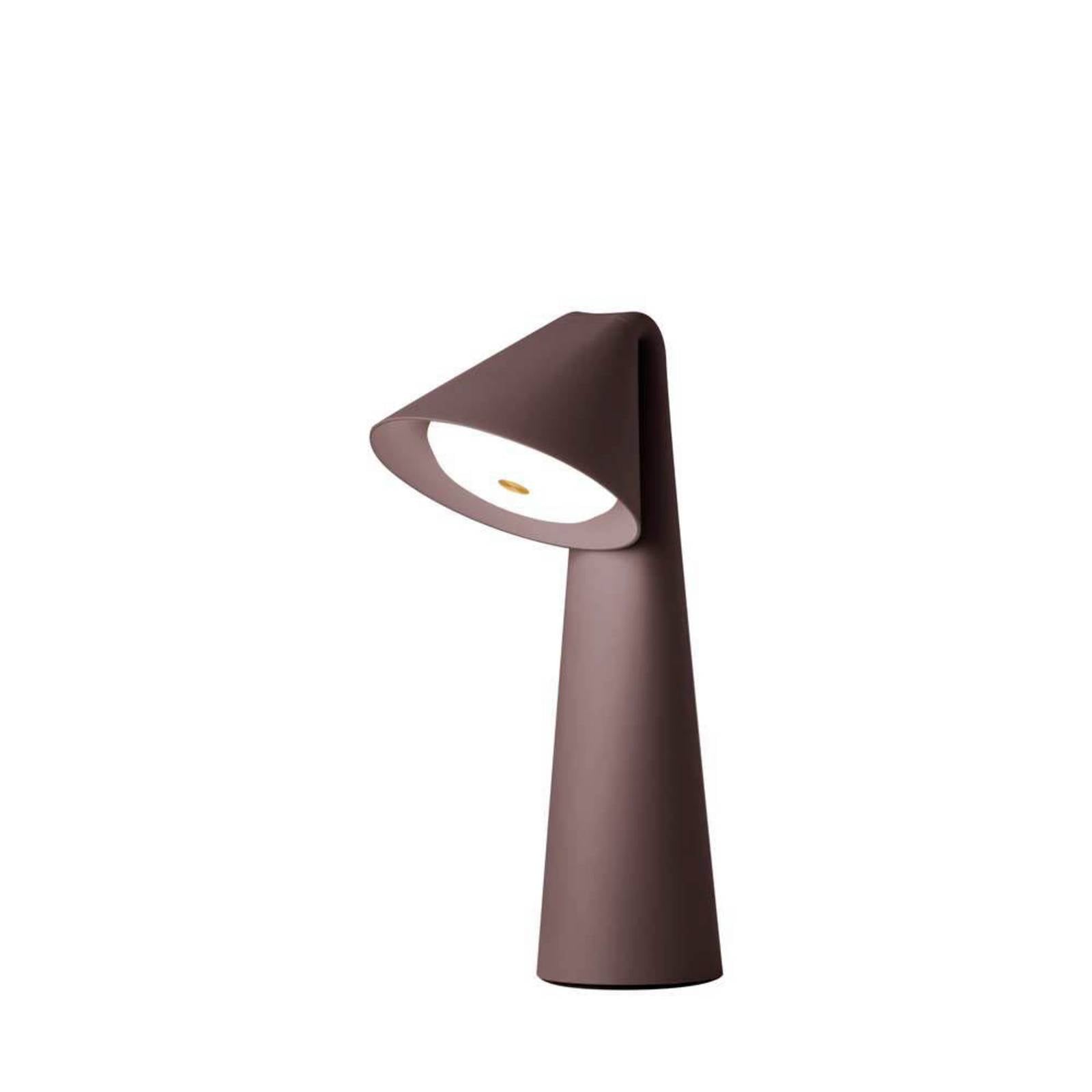 Lampe à poser LED rechargeable FRANDSEN Ami, marron, 32 cm, à intensité variable