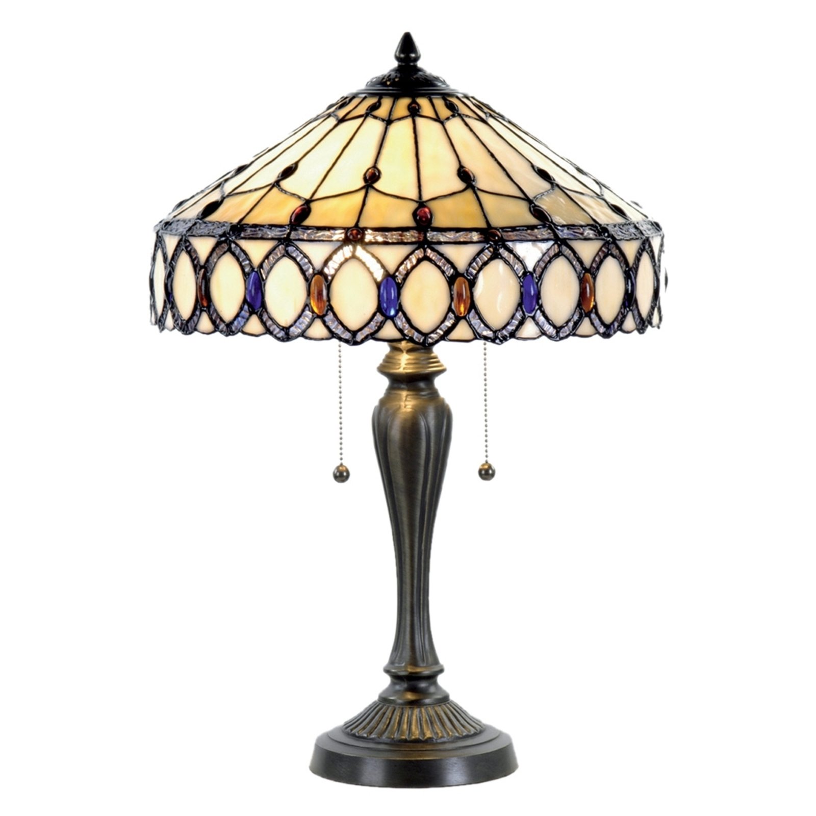 Lámpara de mesa Fiera en estilo Tiffany