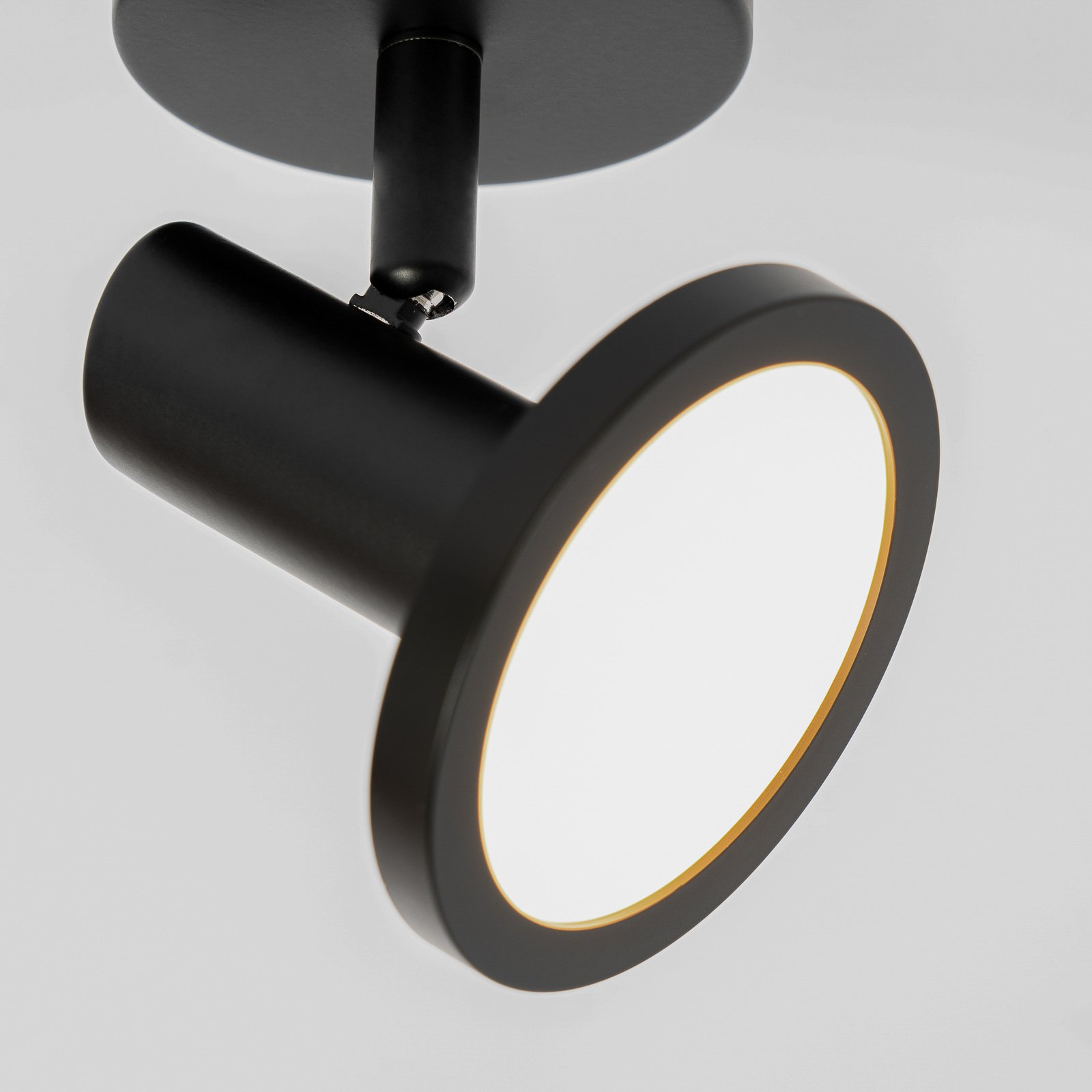 Lindby Ilda spot LED, noir, rond, à une lampe