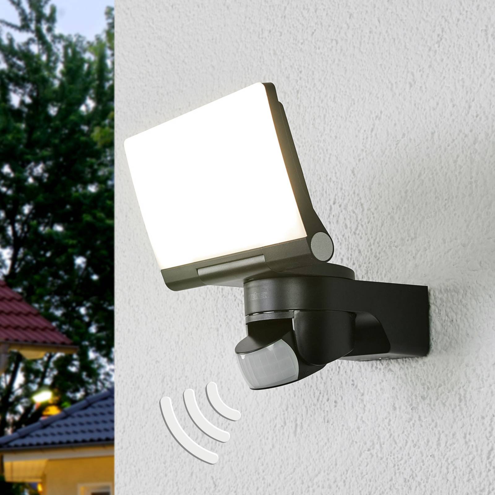 STEINEL XLED Home 2 sensor outdoor spotlight black Lights.co.uk