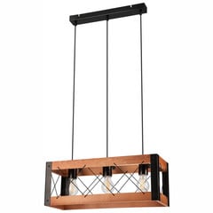 Envostar Lee lampada a sospensione legno/nero a 3 luci