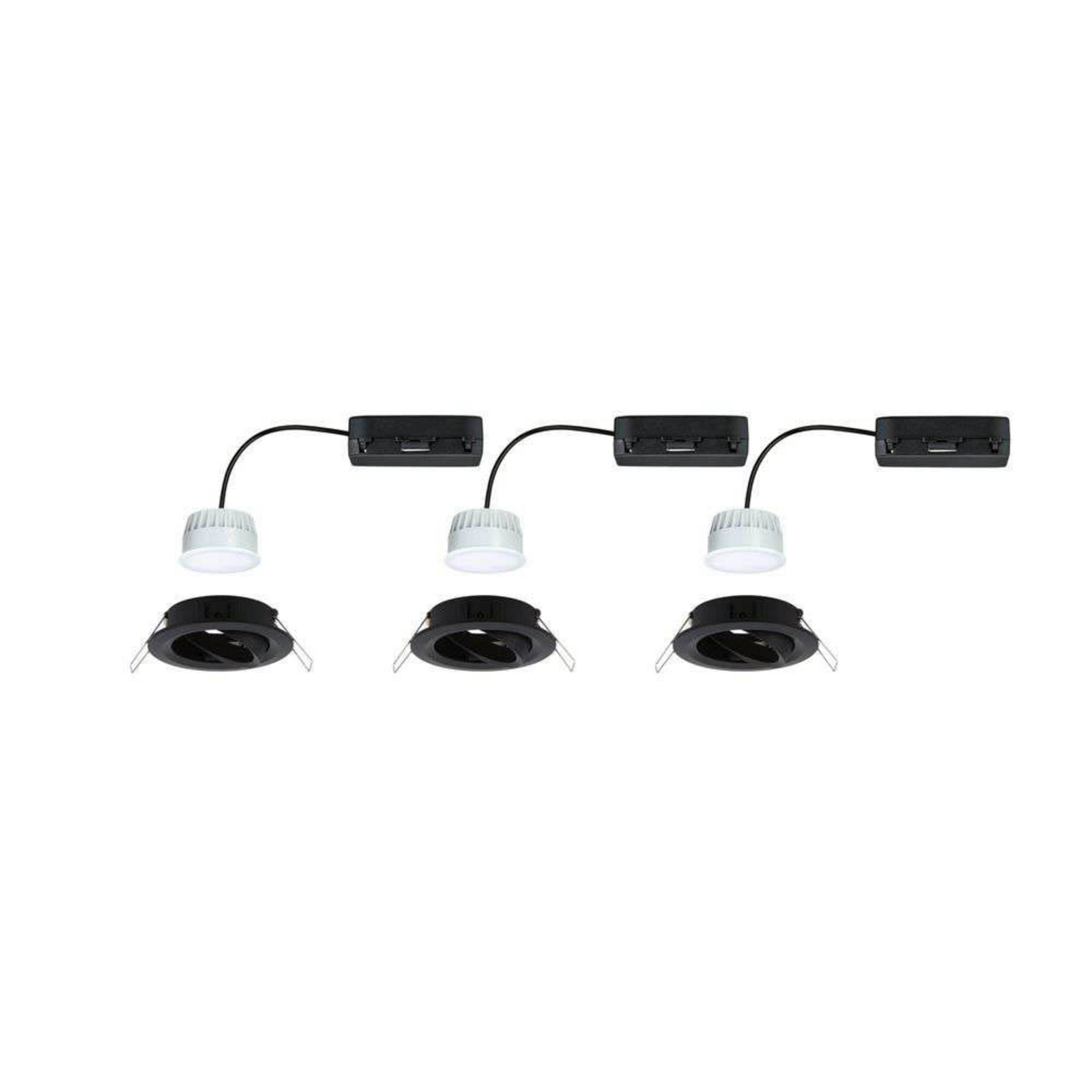 Paulmann LED-inbouwlamp Nova Coin Smart zwart RGBW set van 3 stuks 8,4 cm