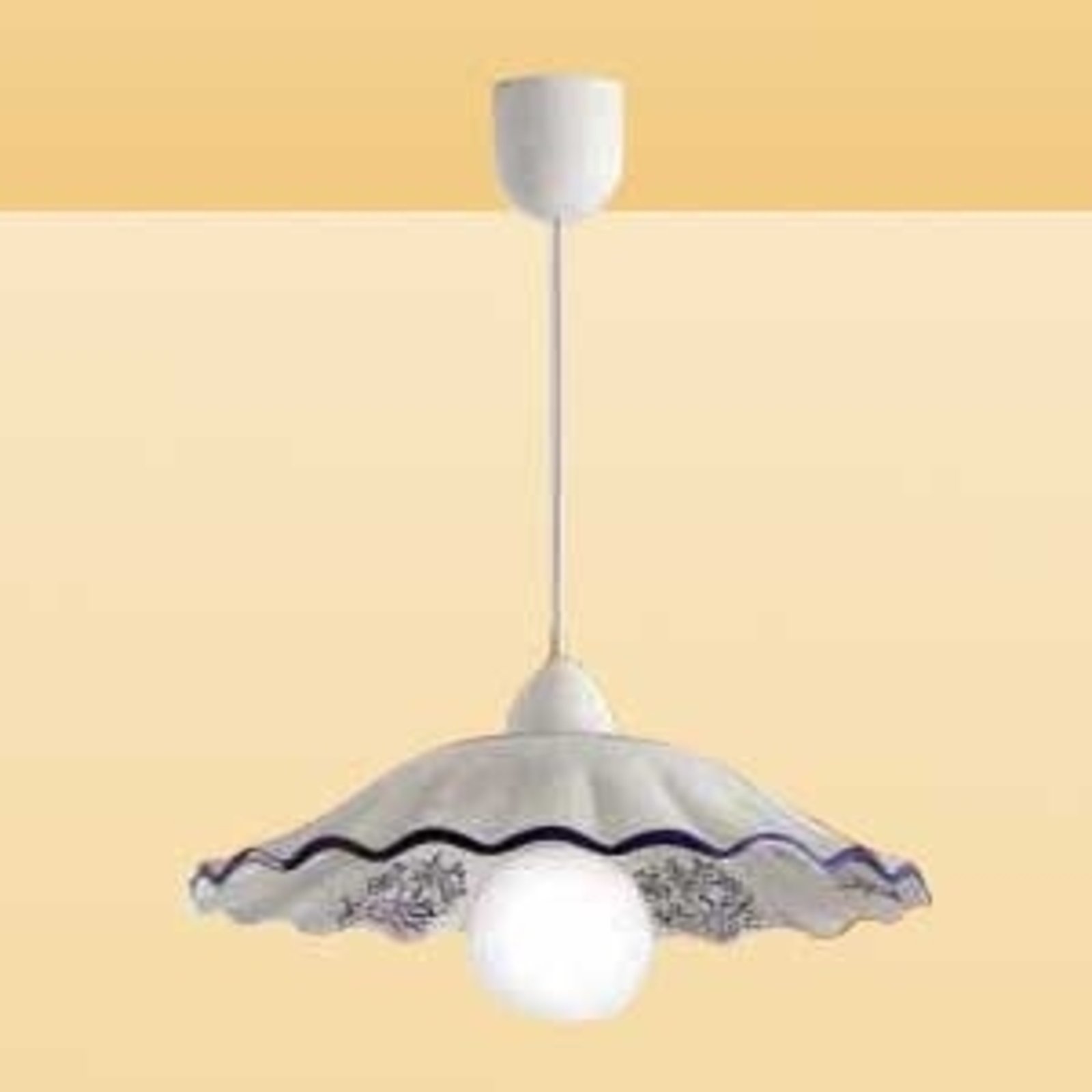 Ceramiche CELESTINA hanging light with romantic flair, for Living / Dining Room, ceramic, plastic, E27, 100 W, energy efficiency: A++