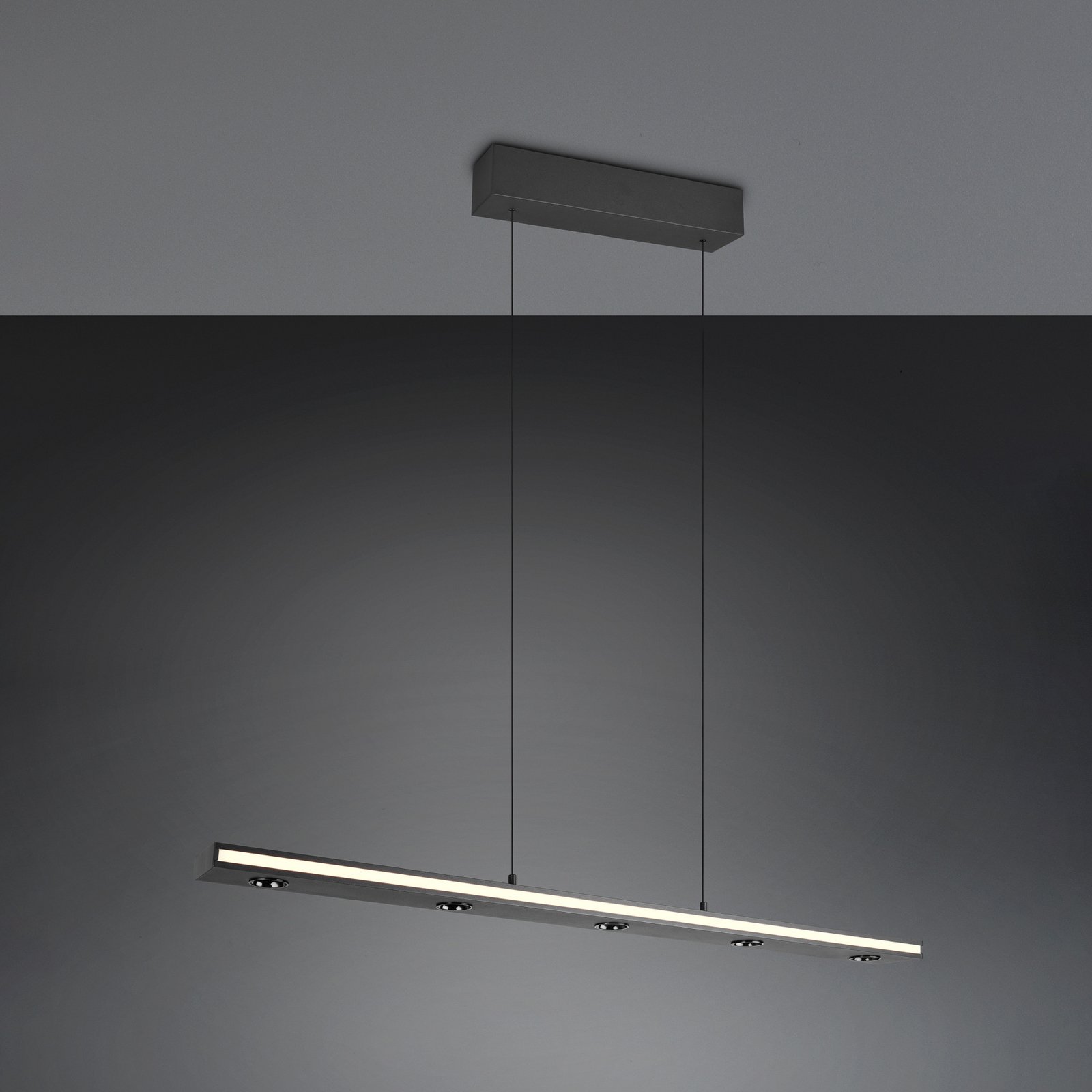 LED-Hängelampe Graham, schwarz, Metall, up/down, CCT, Dimmer