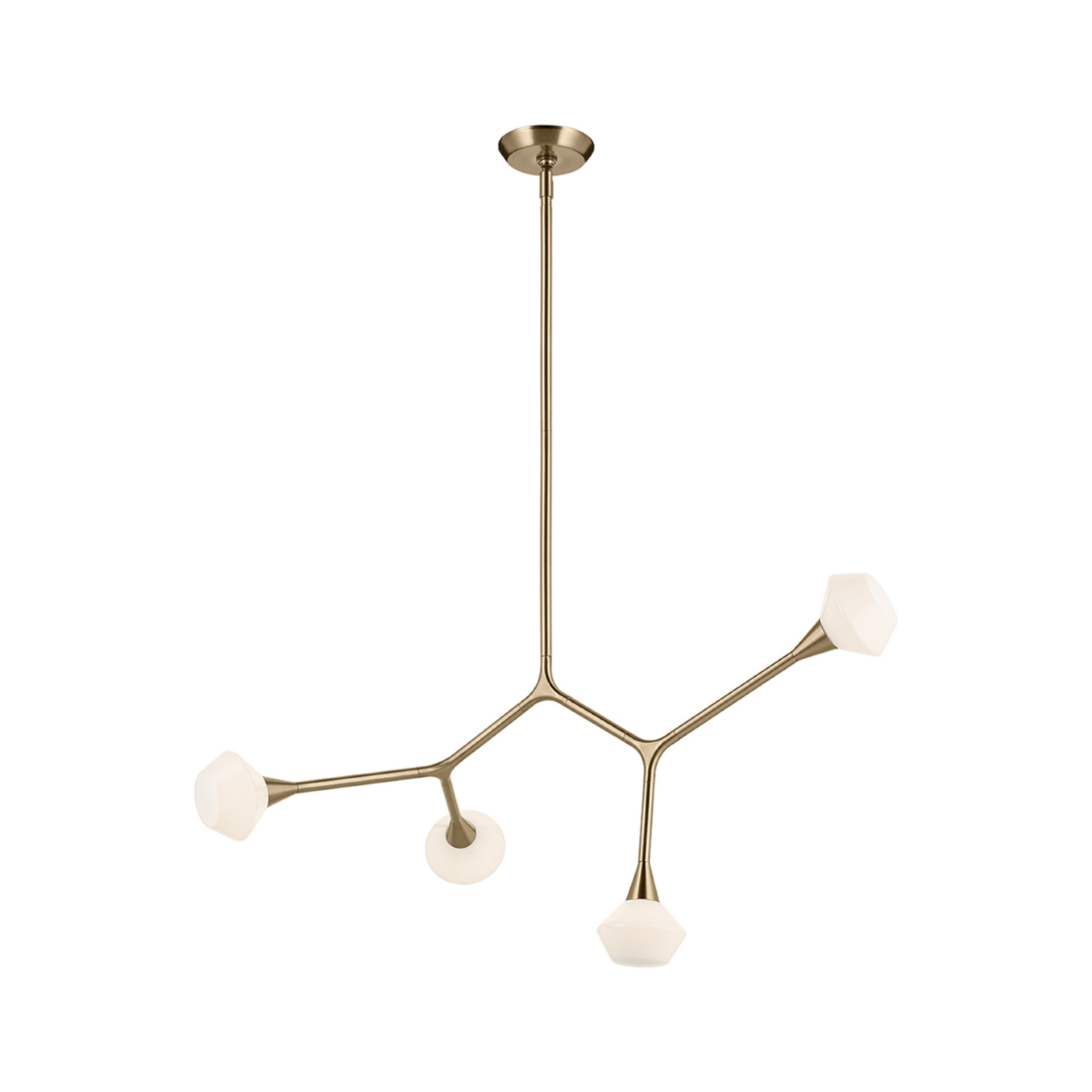 Cassius hengelampe, lysbronse, 100 cm, 4 lyskilder, metall – KICHLER