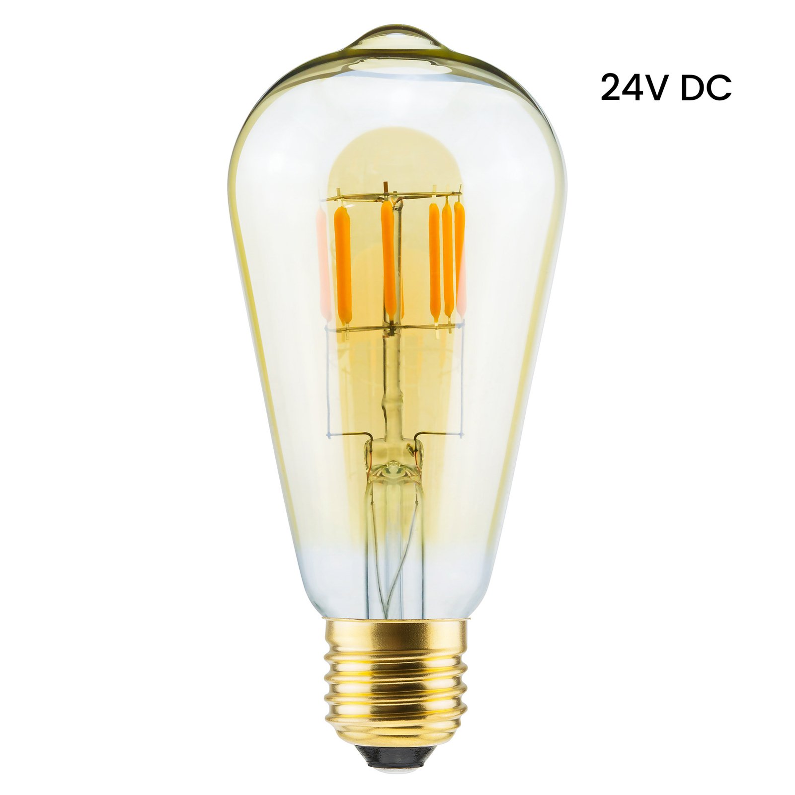 Segula lâmpada LED 24V DC E27 6W Rustika 919 regulável