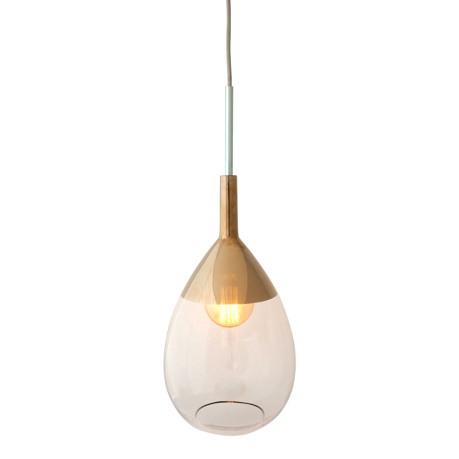 EBB & FLOW Lute glas-hanglamp goud-rook/goud