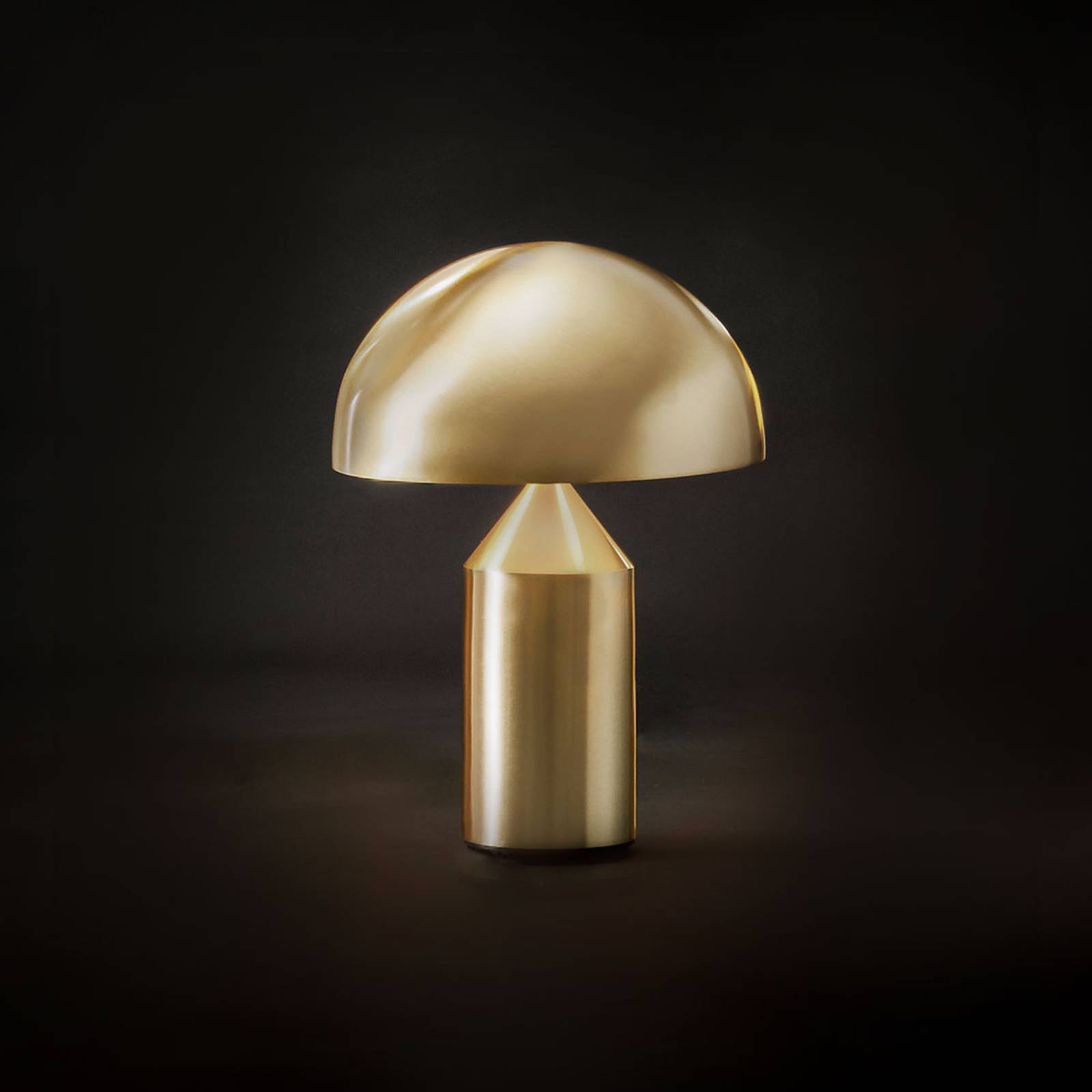 Oluce Atollo bordlampe aluminium Ø 25 cm guld