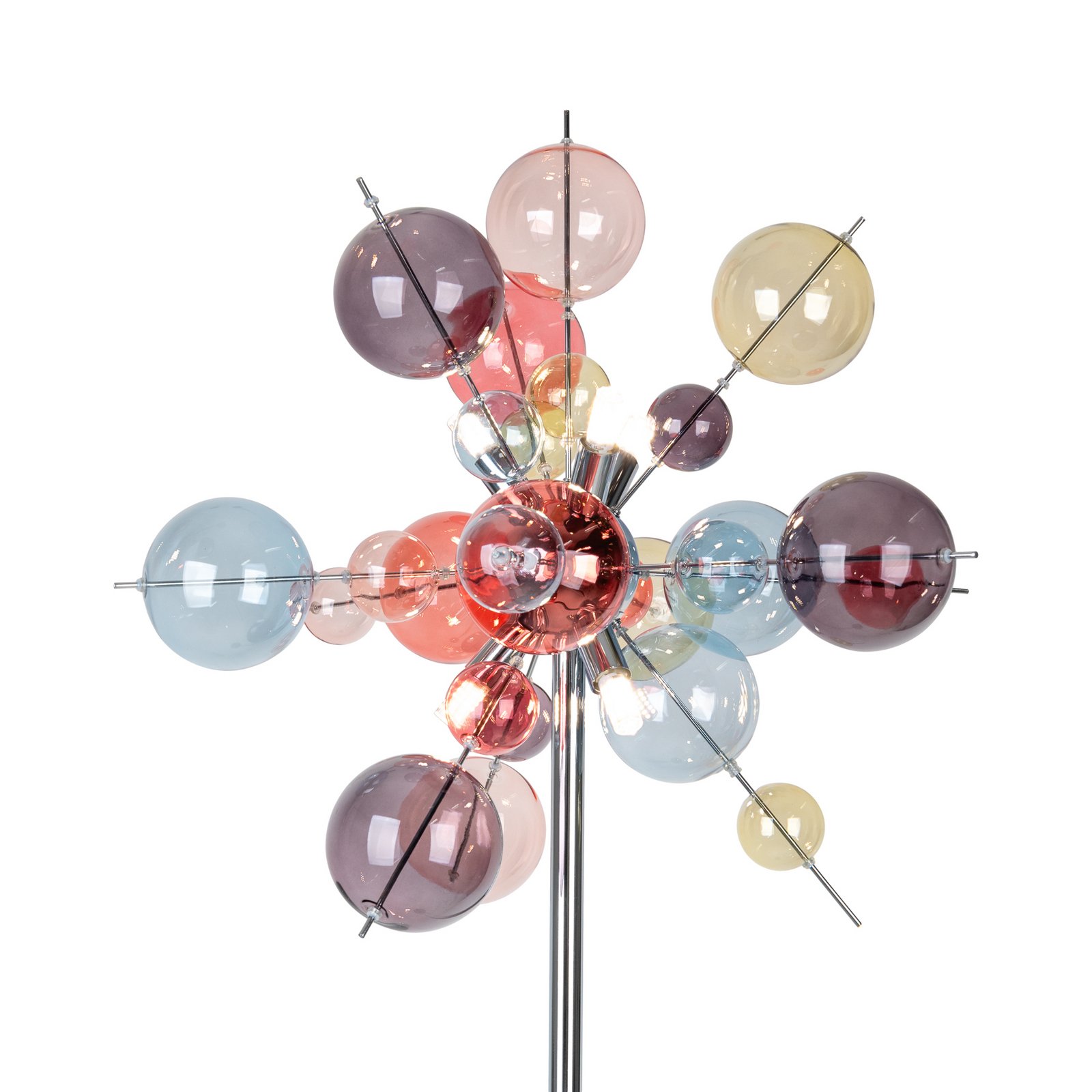 Golvlampa Explosion, glas, pastellfärgad, krom, G9 Golvlampa Explosion, glas, pastellfärgad, krom, G9