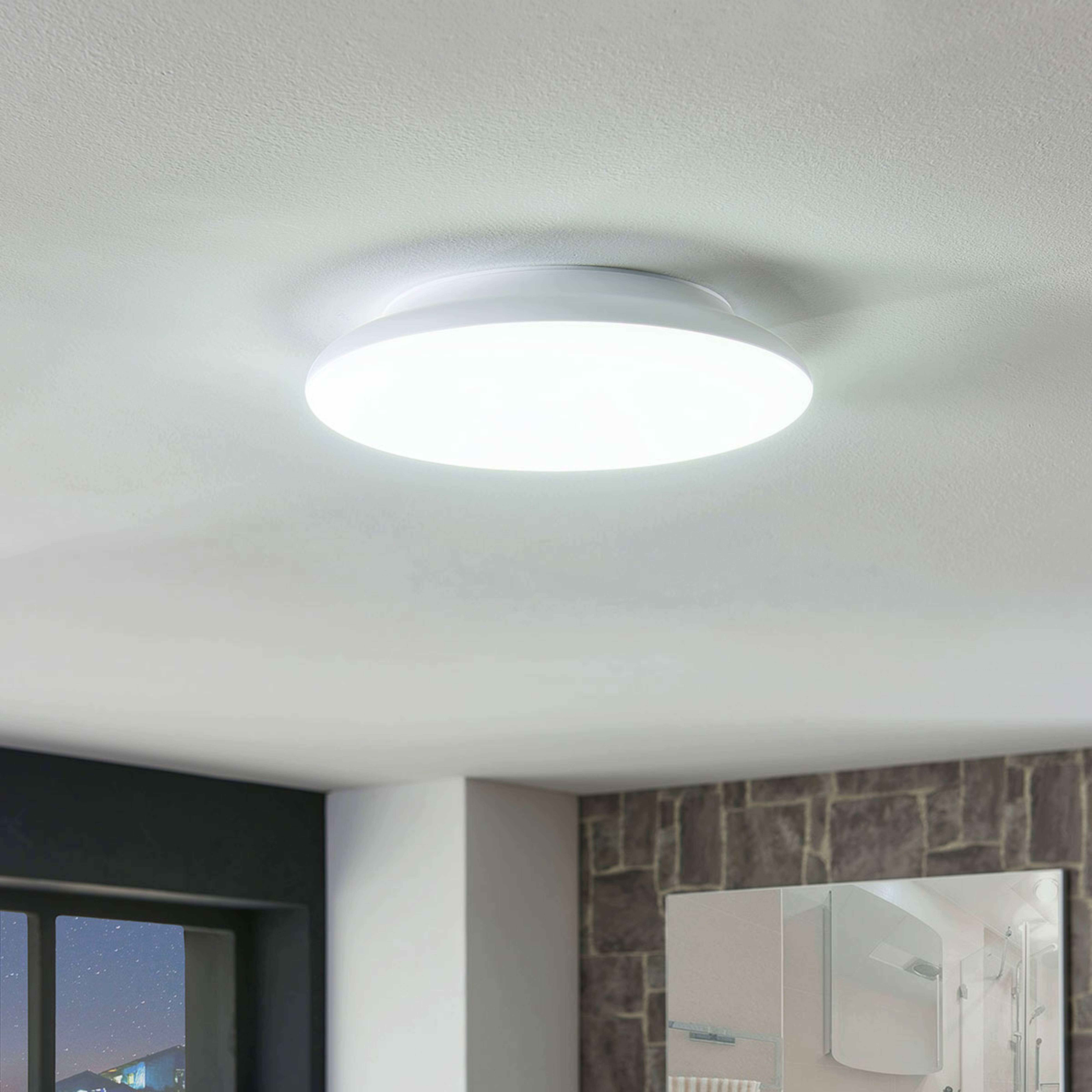 LED plafondlamp Azra, wit, rond, IP54, Ø 25 cm