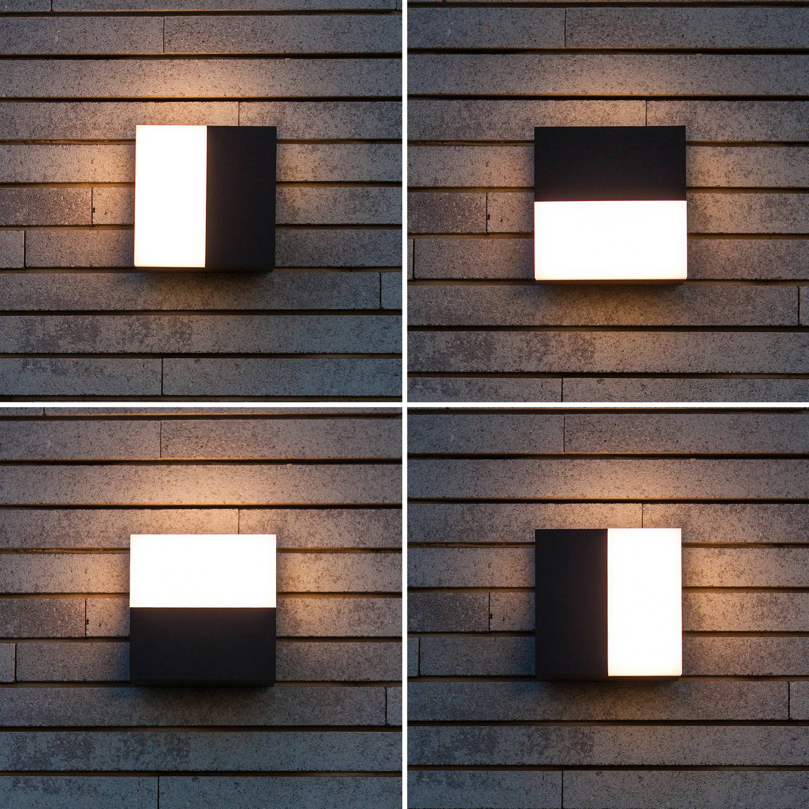 Kinkiet zewnętrzny LED DOMINO, ciemnoszary, 14 x 14 cm, IP65