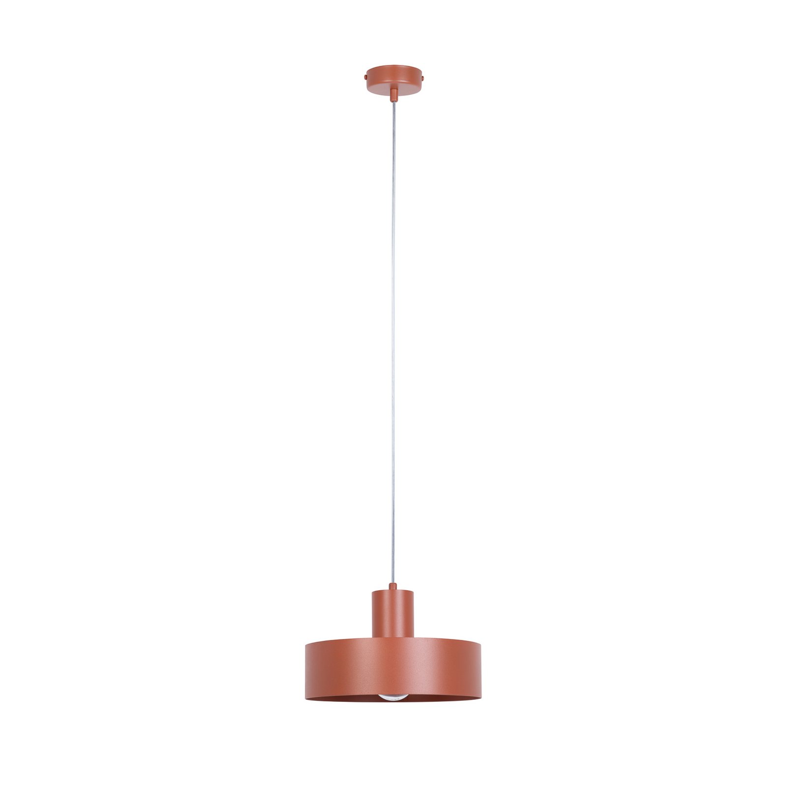 Závěsné světlo Rif M, cihlově červené, 1 žárovka, Ø 25 cm, ocel 