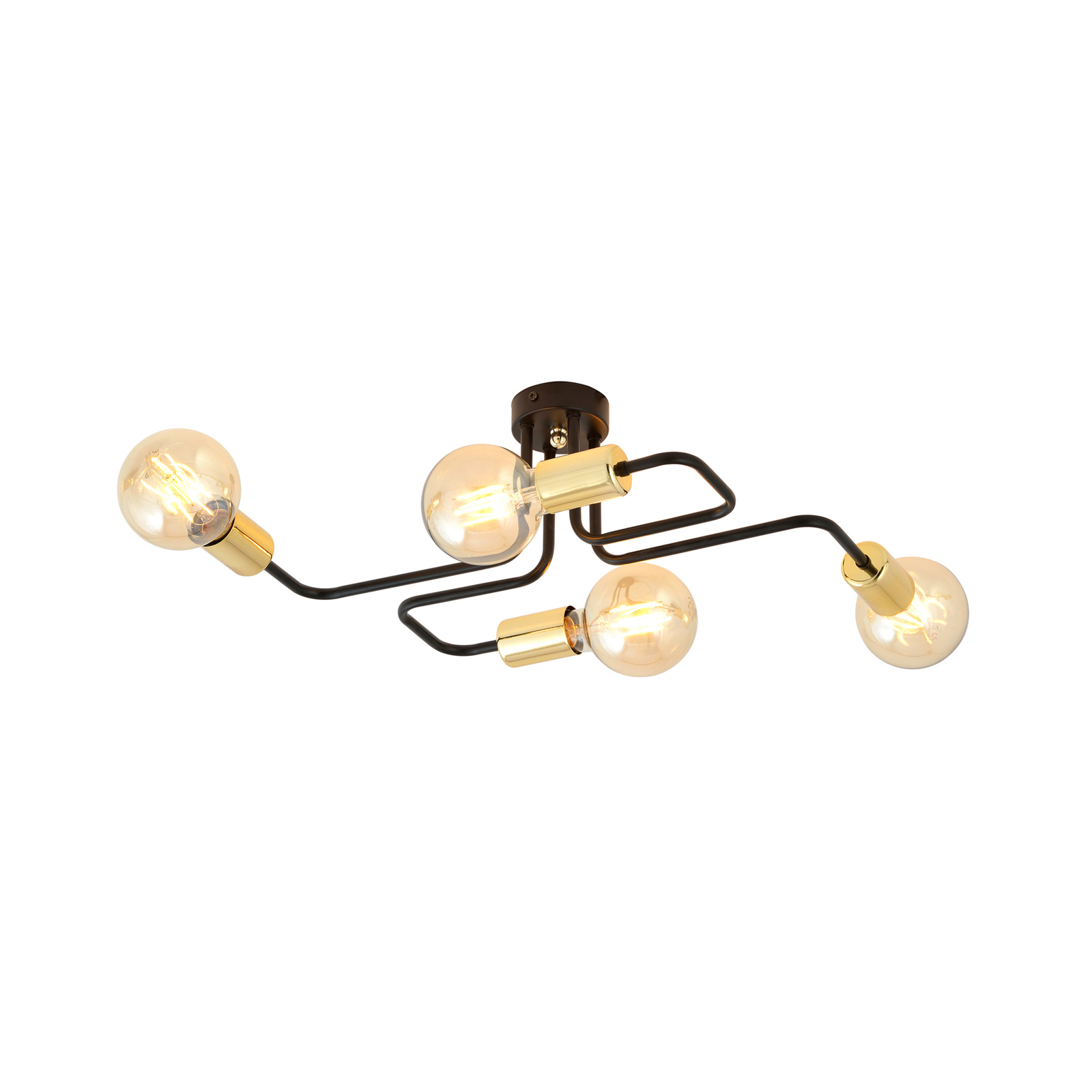Veken 4 loftlampe, 4 lyskilder, sort/guld