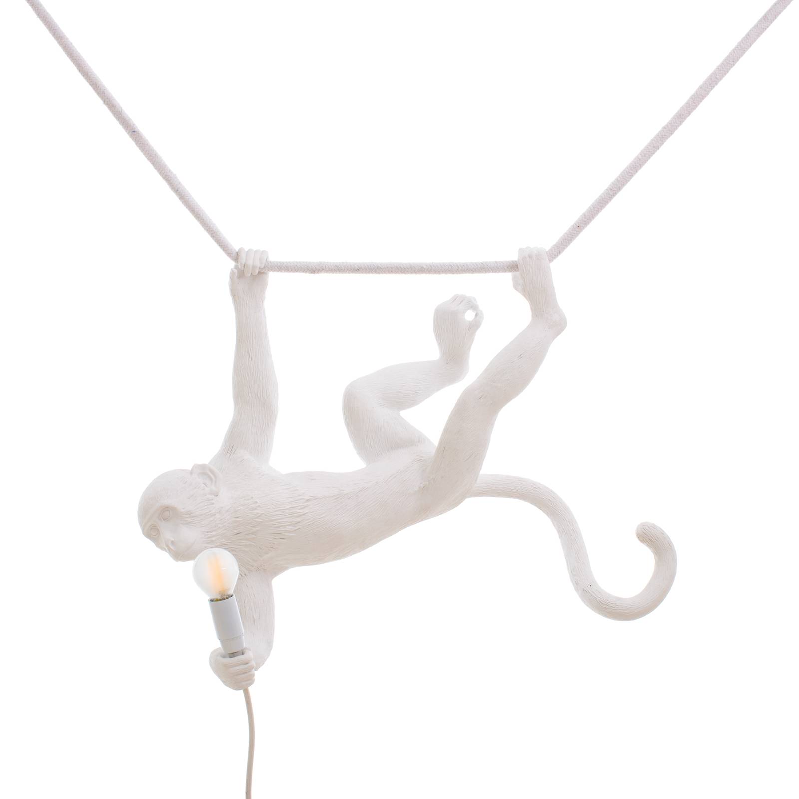 Suspension déco LED Monkey Lamp blanche oscillante